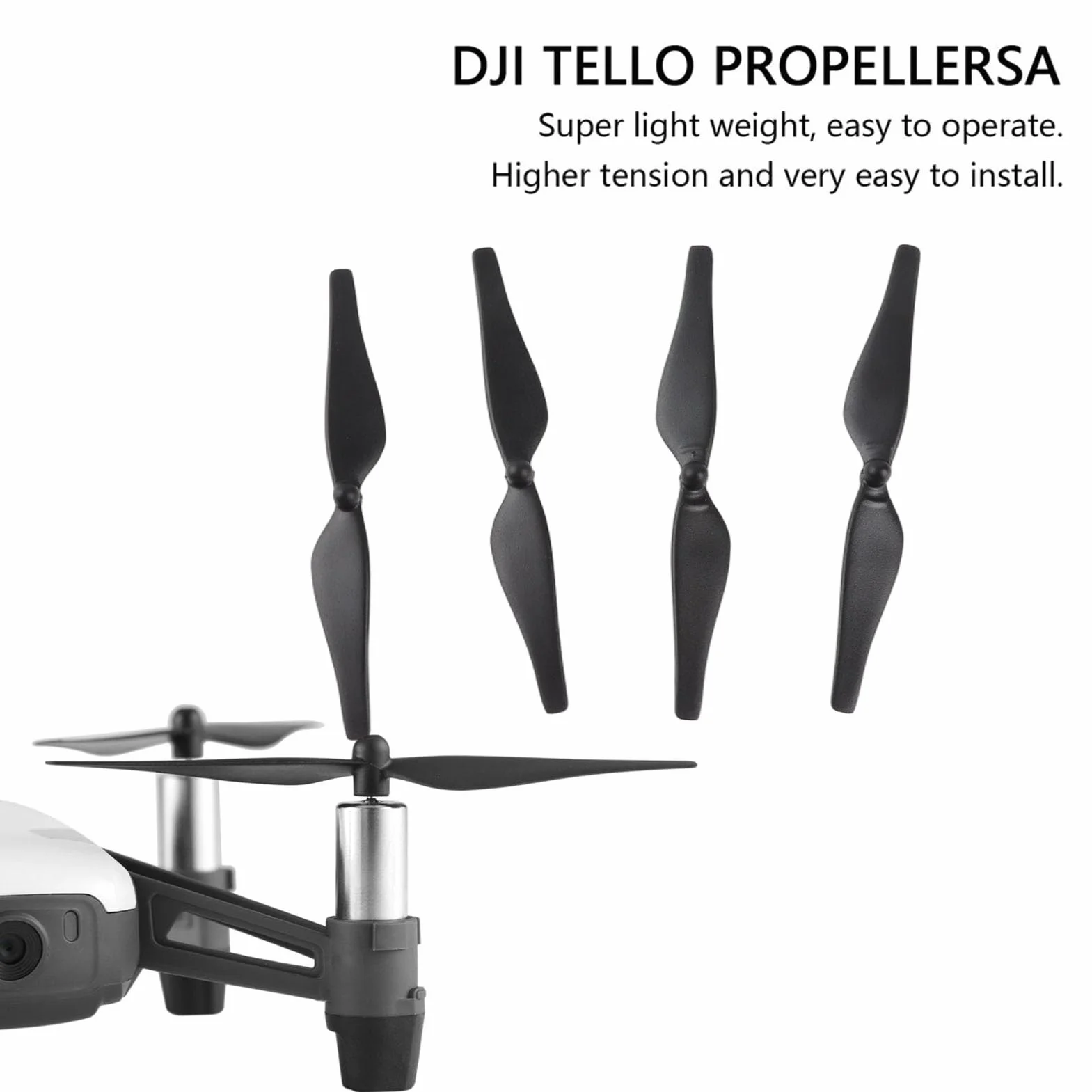 4 pary 2 ostrza śmigło quadcopter ostrze śmigła z włókna węglowego odpowiednie do akcesoriów dronowych (czarny)