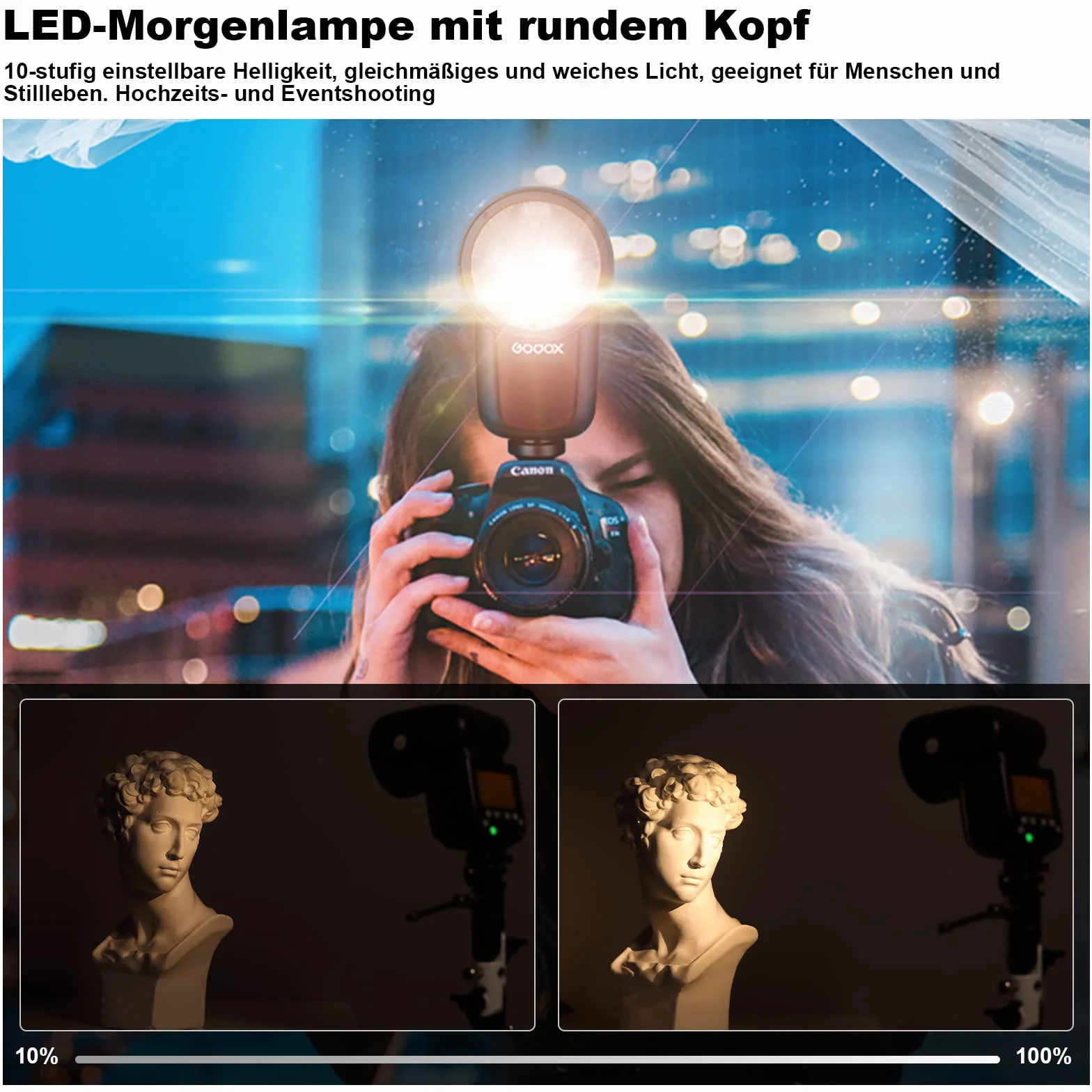 Godox Zestaw V1-S TTL okrągła głowica lampy błyskowej, lampa błyskowa 2,4G 1/8000 HSS Speedlite 76 W z baterią i akcesoriami GODOX AK-R1, głowica Speedlight kompatybilna z lustrzanką Sony