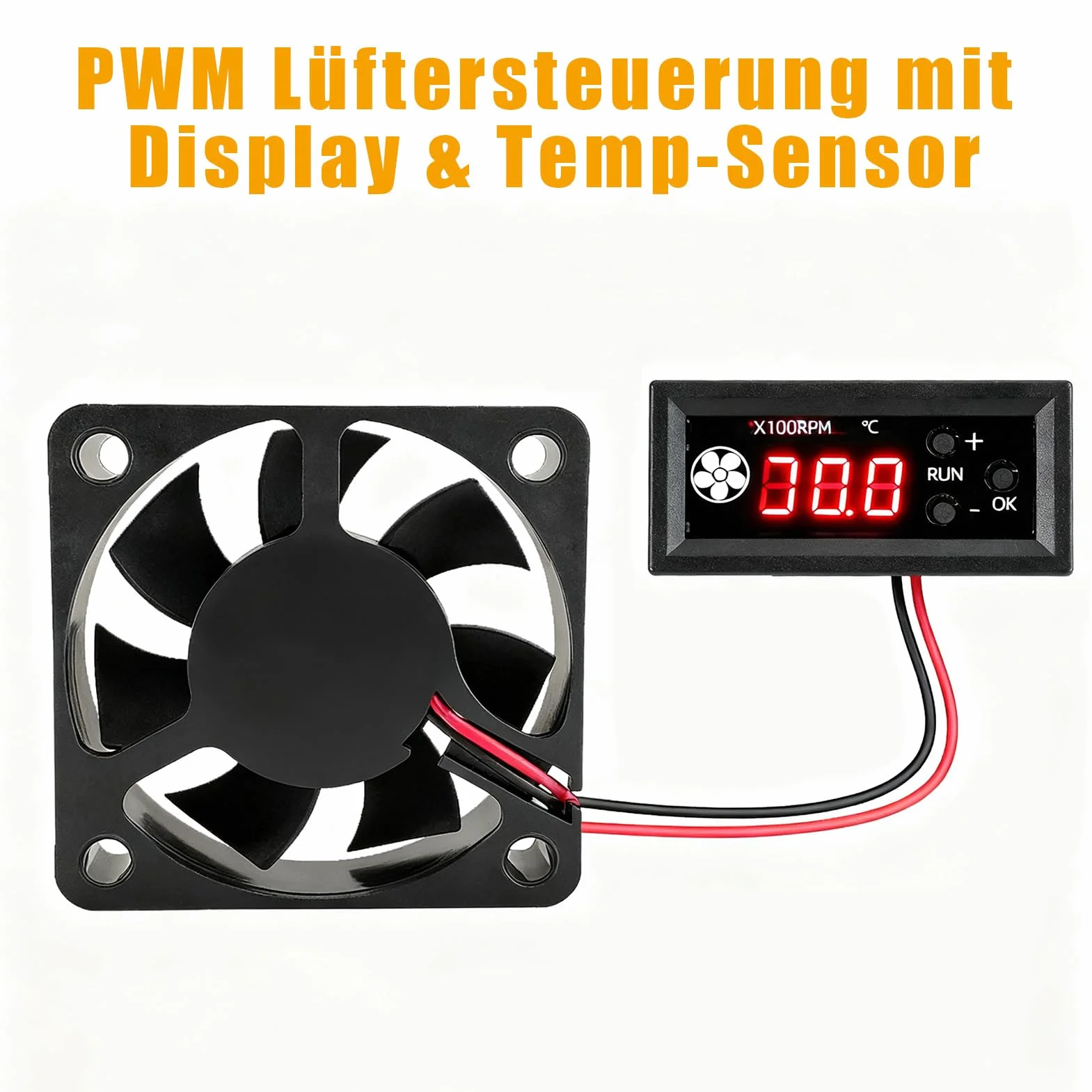 DC 12 V PWM sterowanie wentylatorem 4-pinowym z cyfrowym wyświetlaczem temperatury i prędkości obrotowej – sterowanie temperaturą wentylatora do 4-przewodowych wentylatorów PC – regulator