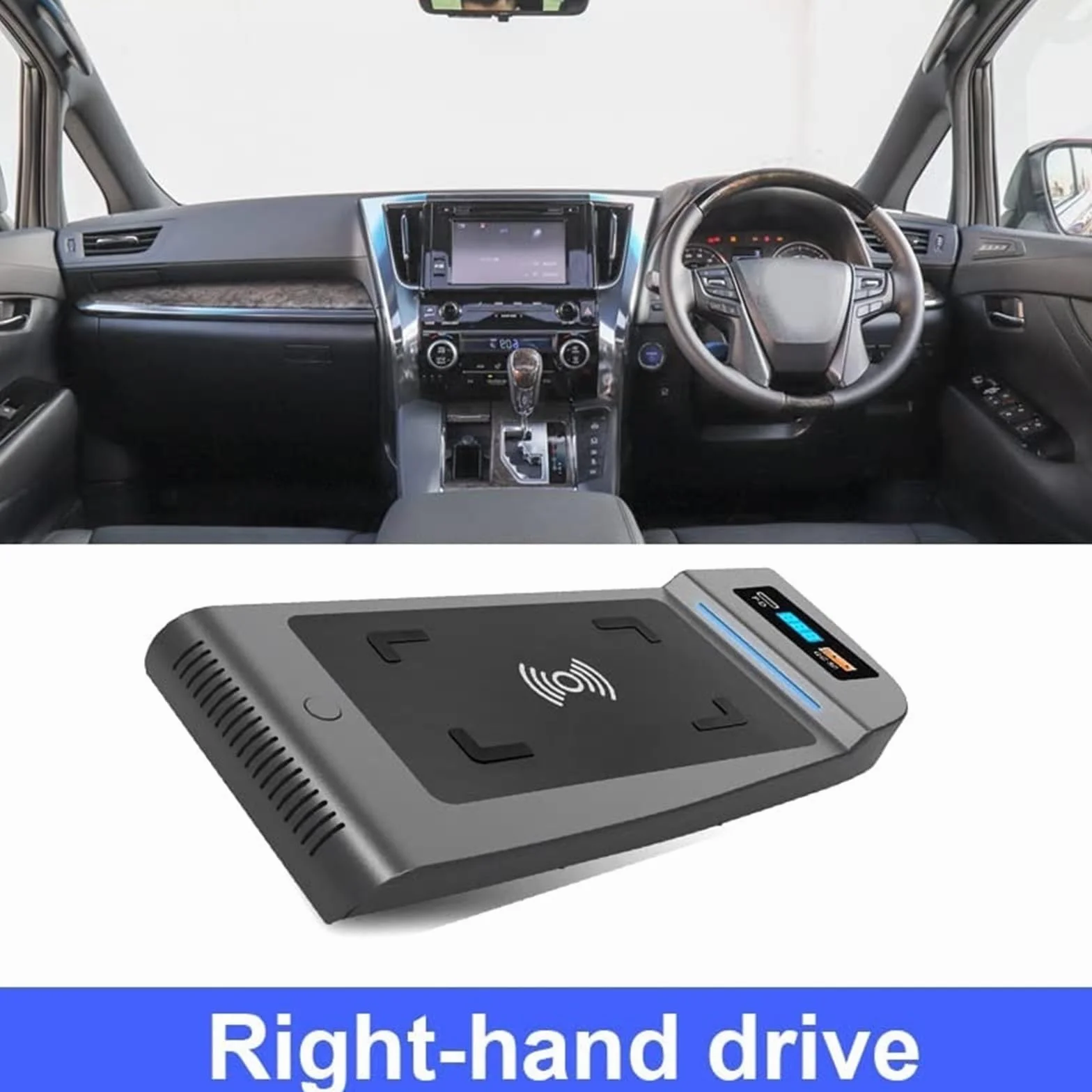 Qi Bezprzewodowa ładowarka samochodowa do Vellfire Alphard AH30 Akcesoria 15W Telefon Szybkie Ładowanie Tablica Wewnętrzny Produkt Bezprzewodowa ładowarka samochodowa 2015-2022