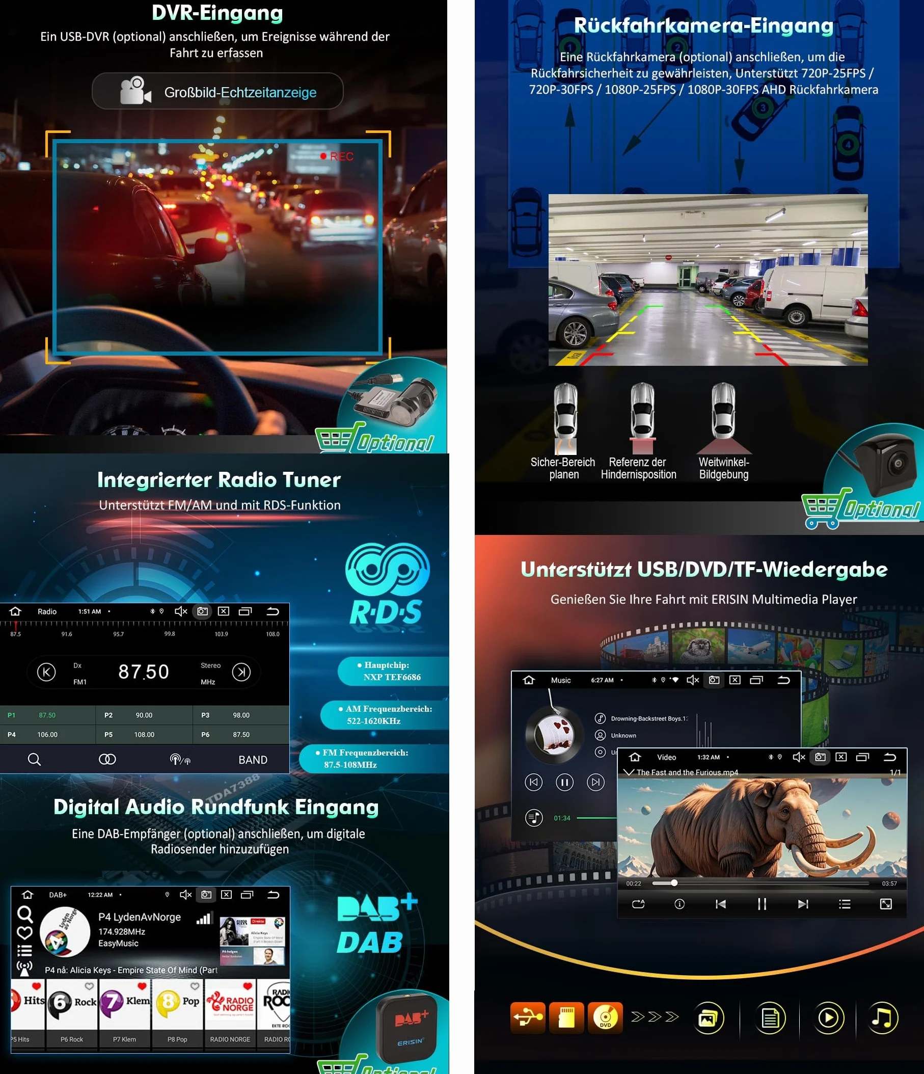 Android 14 4 GB + 64 GB 8-rdzeniowe radio samochodowe GPS nawigacja do VW Crafter Amarok, Caddy, Polo ŠKODA Yeti Transporter T6, 7 cali, ekran dotykowy, obsługuje CarPlay Android Auto DAB+ WiFi 4G FM