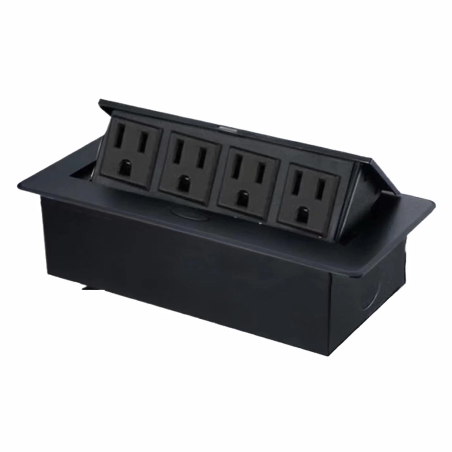Wyskakujące gniazdo, Gniazdo USB do ładowania biurka z funkcją Slow Rise, wielofunkcyjne, wysuwane do blatów kuchennych(Black,4outlets)