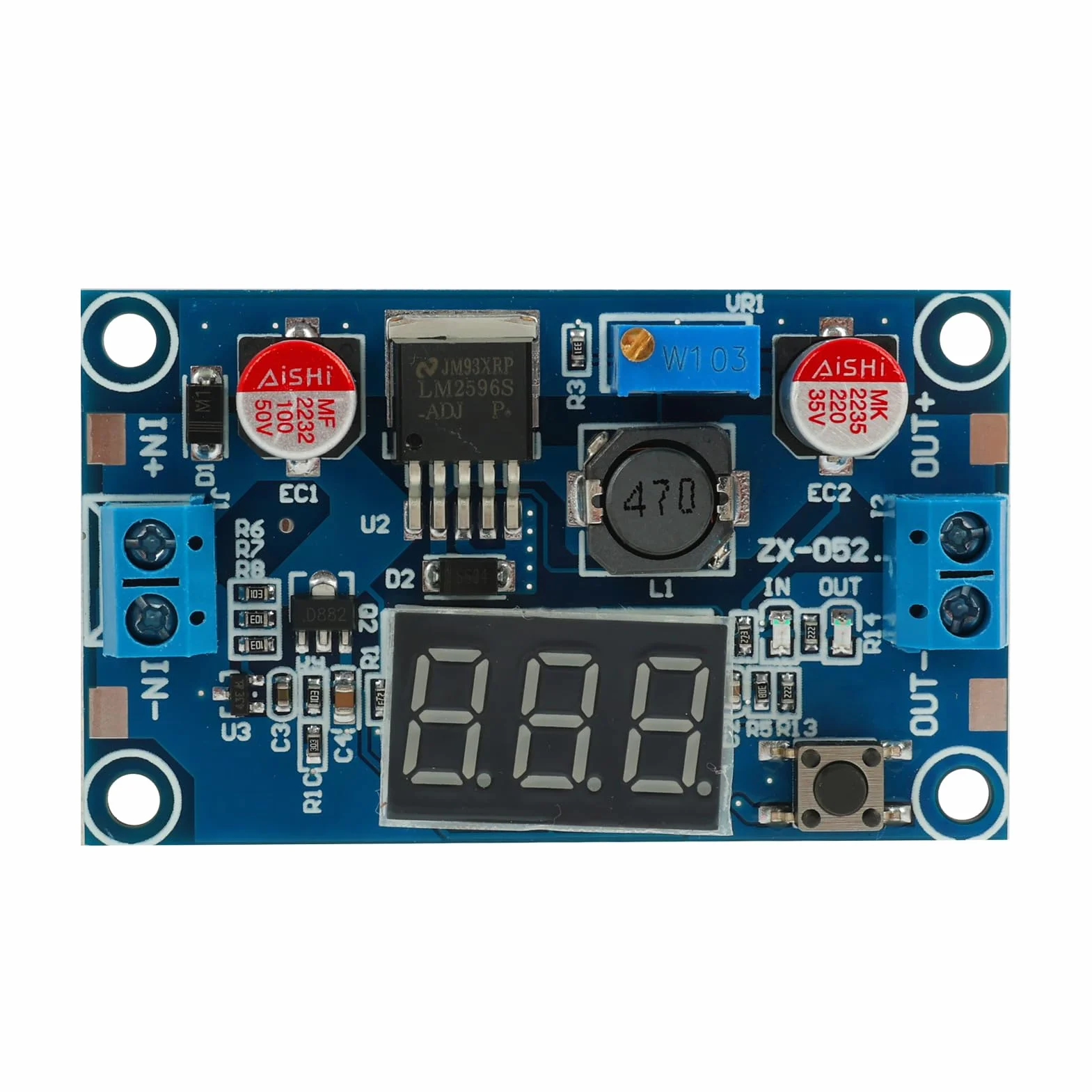 2 sztuki przetworników napięcia DC-DC Buck, moduł mocy, regulowany moduł Step-Down, stabilny 36V 24V 12V do 5V 2A moduł zasilacza z wyświetlaczem LED do projektów elektronicznych