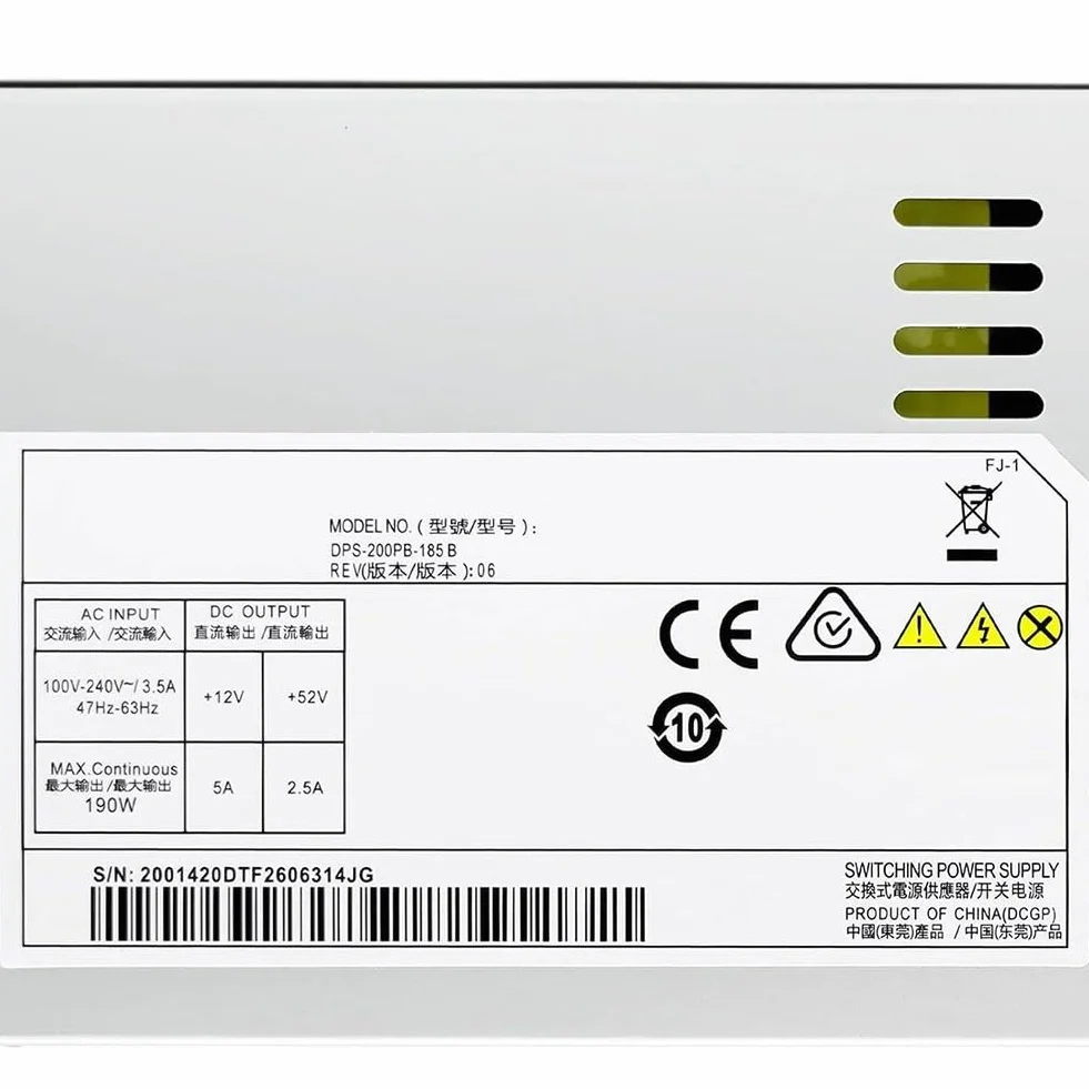 Do zasilacza DPS-200PB-185 B 190W do magnetowidu, pasuje do DPS-200PB-185B, AC100-240V