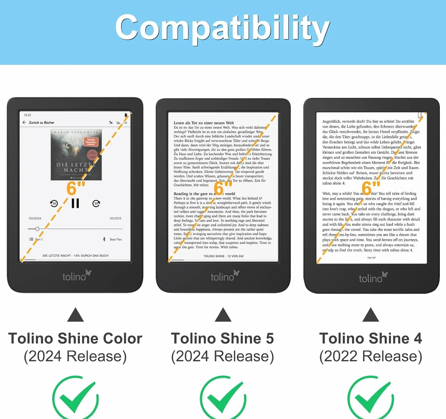 FINTIE Etui stojące do 6" Kobo Clara Colour (2024) /Clara BW (2024) /2E (2022) eReader - Premium etui ze skóry poliuretanowej z funkcją automatycznego uśpienia/budzenia z gniazdem na karty i paskiem