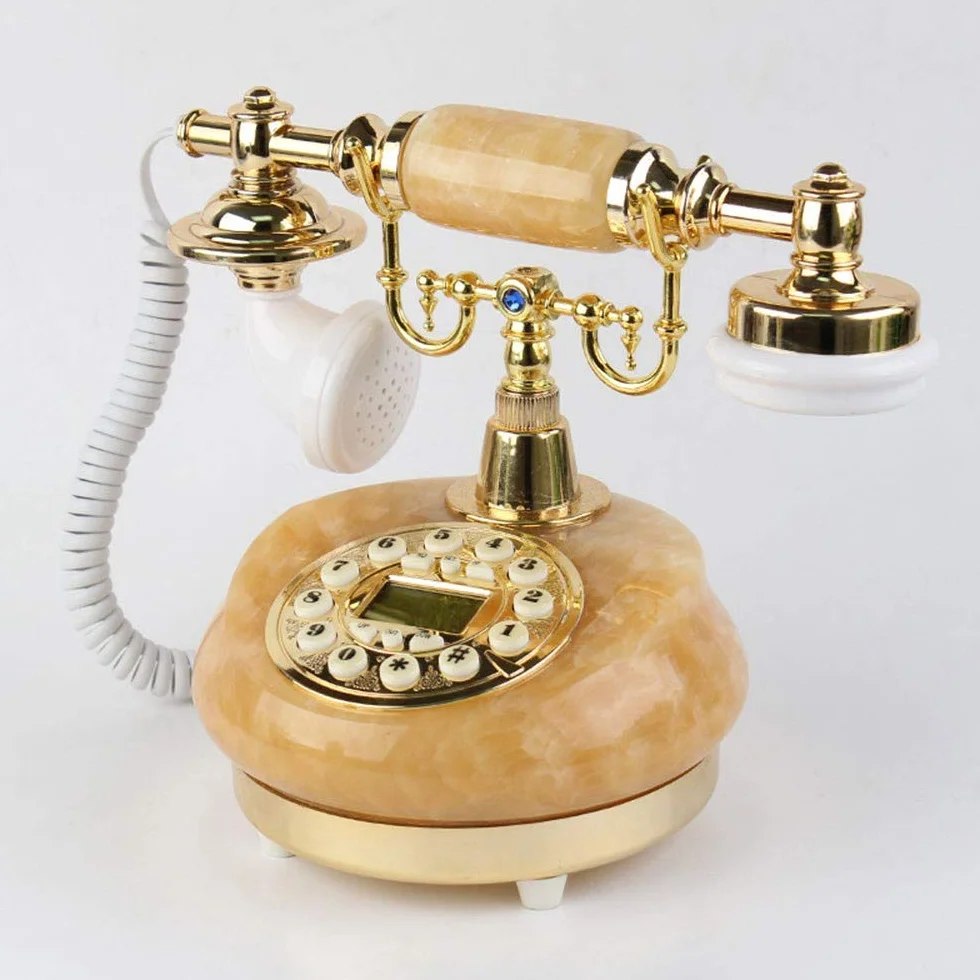 Telefon stacjonarny retro, europejski telefon antyczny, telefon retro vintage, telefony klasyczne, telefon stacjonarny biurkowy z wyświetlaczem numeru dzwoniącego w czasie rzeczywistym