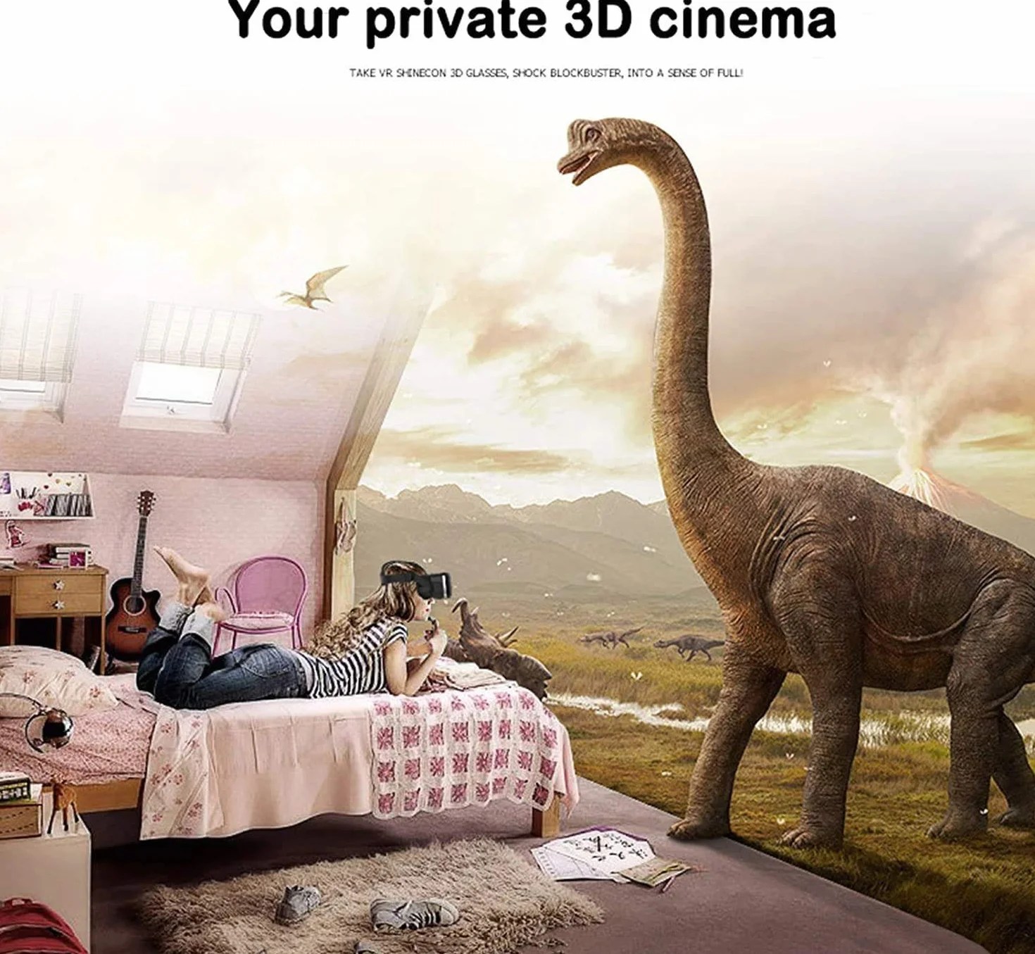 Zestaw słuchawkowy VR, zestaw słuchawkowy z wirtualnej rzeczywistości do filmów i gier okulary VR okulary kompatybilne z iPhone i telefonem z systemem Android, regulowana odległość źrenicy i obiektu (4,7 cala - 6,7 cala)