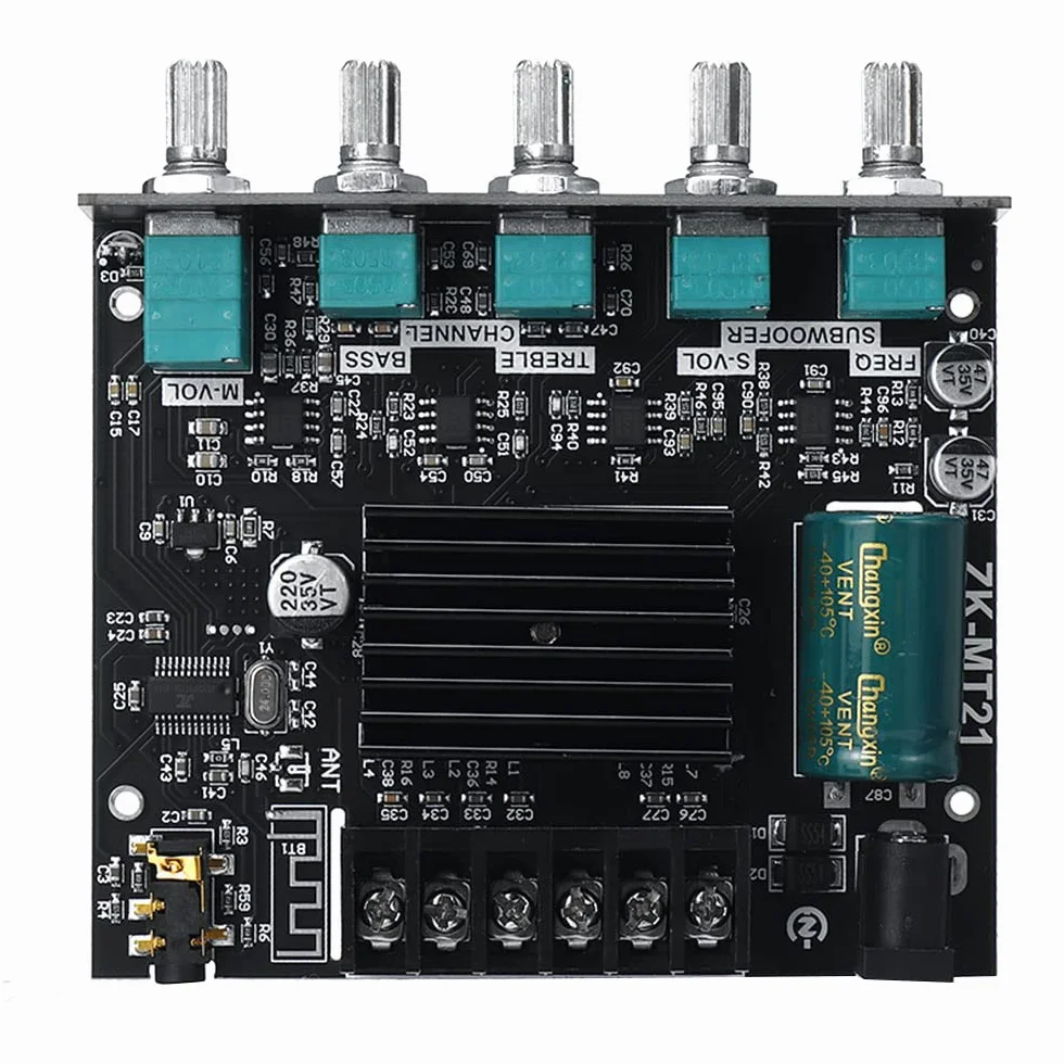 WANGCL ZK-MT21 moduł wzmacniacza audio Bluetooth 2,1 kanałowy cyfrowy
