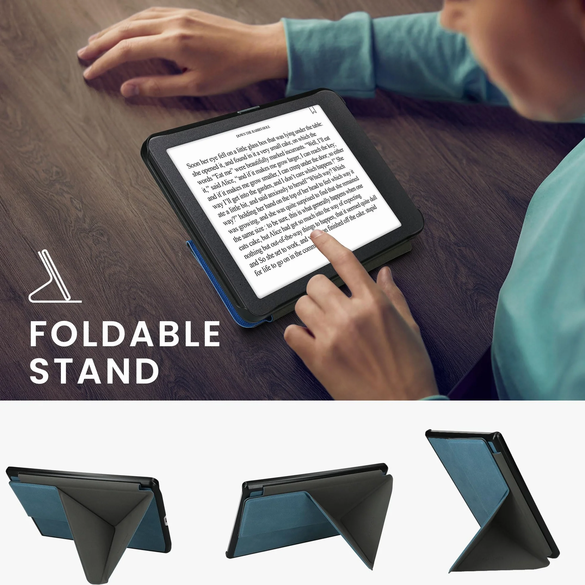 kwmobile Etui Kompatybilne z Pocketbook InkPad 4 / Color 3 / Color 2 / Vivlio InkPad 4 / InkPad Color 3 Etui - Magnetyczne Etui z Klapką na Tablet eReader Skóra syntetyczna - Petrol