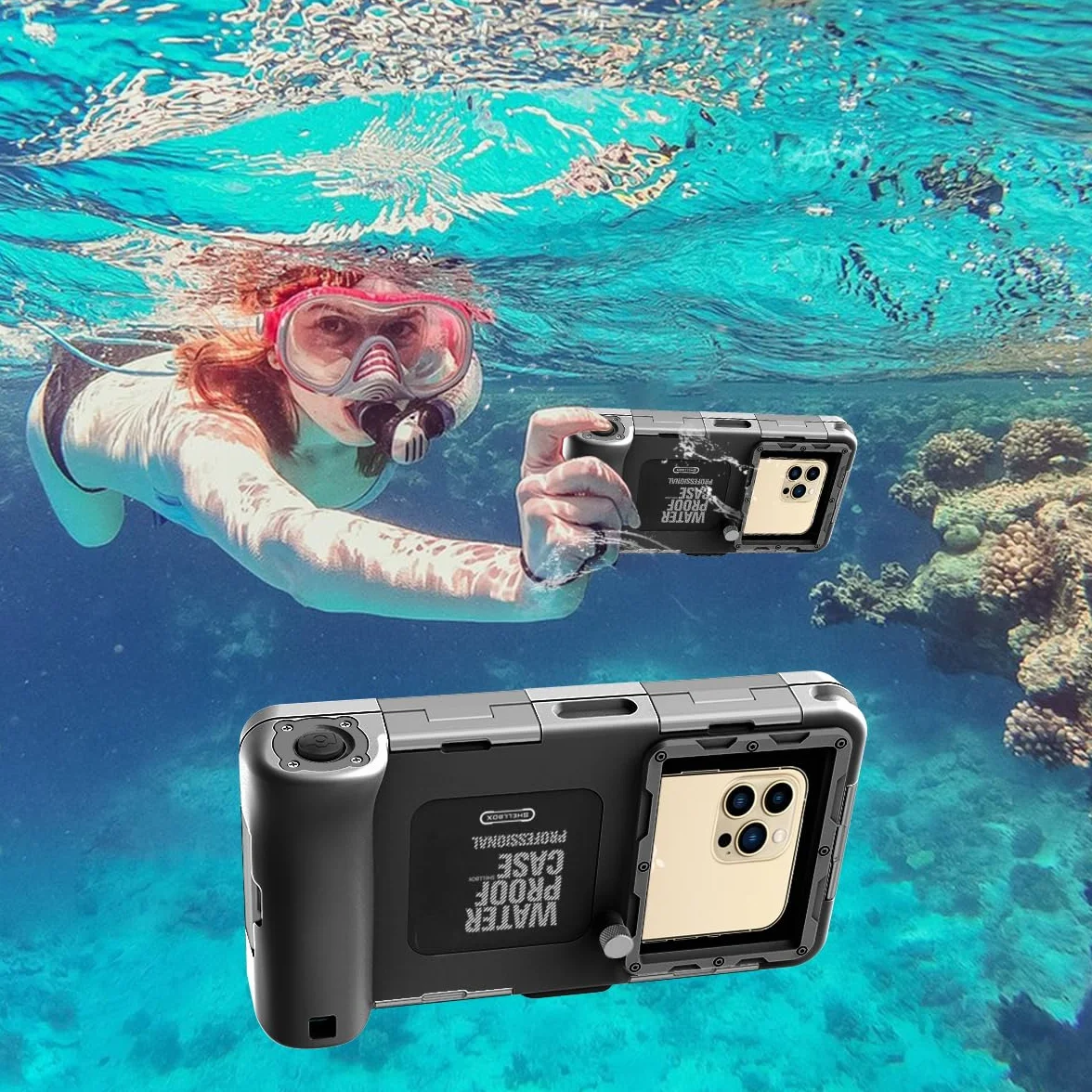 ShellBox wodoszczelne etui na telefon komórkowy, 7,0", wodoszczelne, kompatybilne z iPhone 17e, 17, 16, 15, 14 Pro, 17, 16, 14 Pro, 17, 16, 15, 16, 15, 14 Pro Max