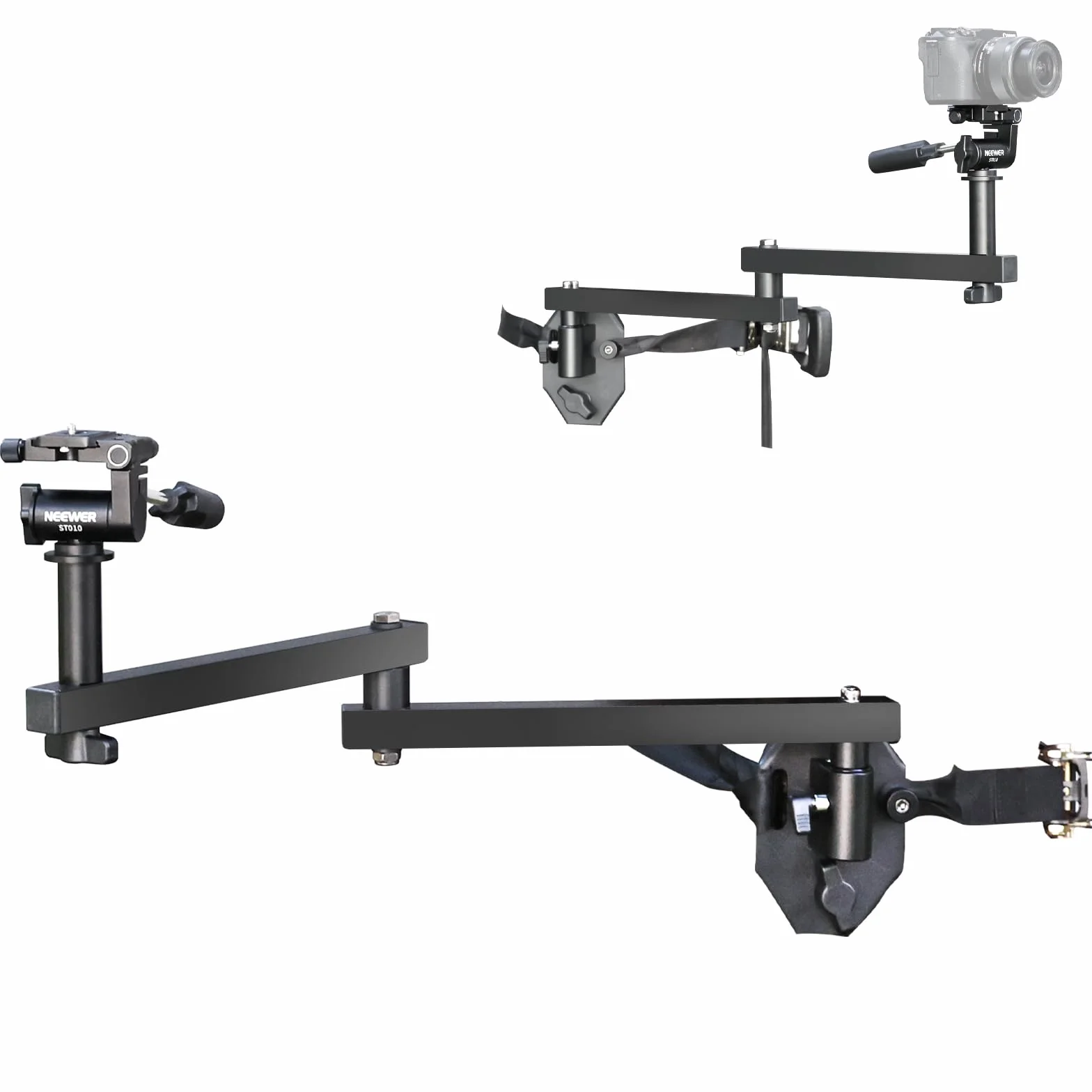 NEEWER 61 cm magiczna broń do kamery myśliwskiej na zewnątrz, ponad 5 cichych uszczelek, aluminiowy lekki stojak na drzewo z poziomicą, ergonomiczny uchwyt, pasek do filmowania zwierząt, ST010