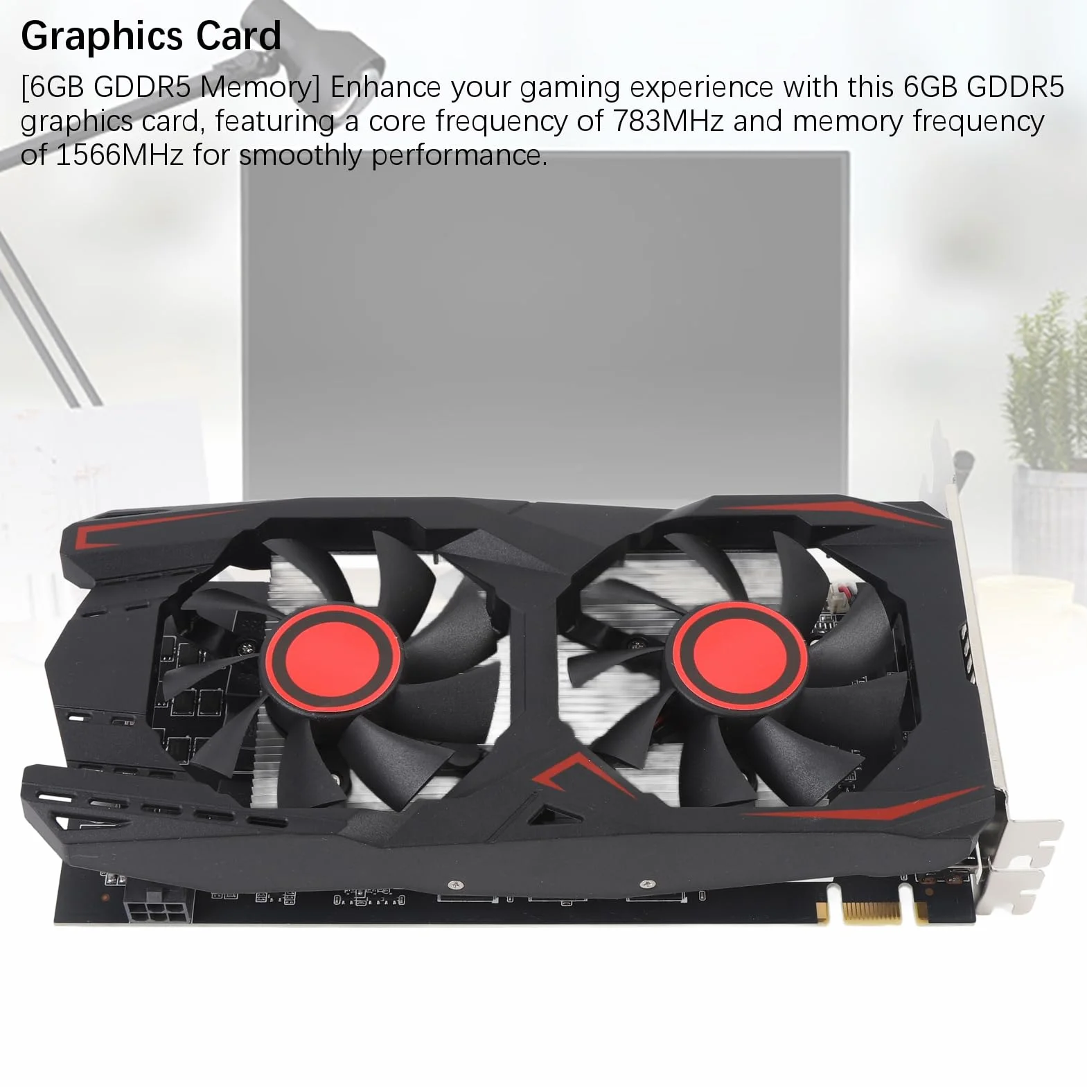 Karta graficzna GTX550TI 2GB D5 192bit PCI Express X16 2.0 z podwójnym wentylatorem do gier, obsługuje interfejs multimedialny DVI VGA HD (wyświetlanie 2 GB/rzeczywiste 6 GB RAM)