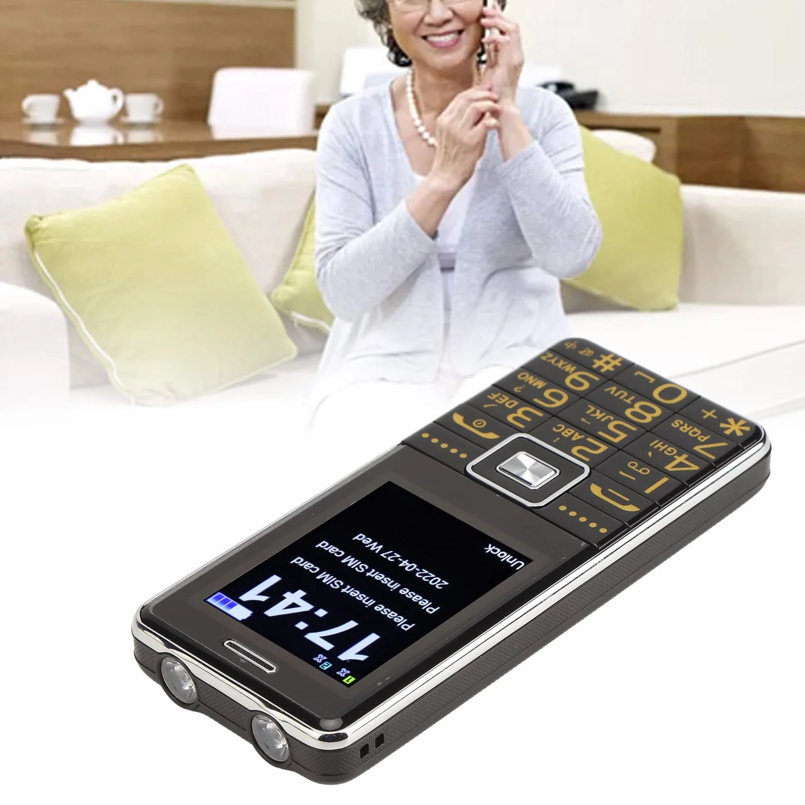 Wielofunkcyjna klawiatura dotykowa do telefonu komórkowego duża tarcza G600 Czas czuwania do telefonu komórkowego dla osób starszych (czarna)