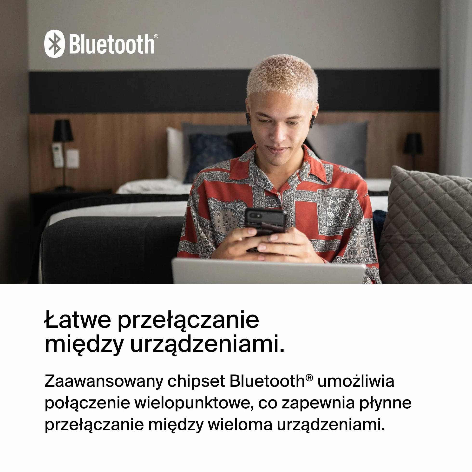 Belkin Słuchawki douszne redukujące hałas SoundForm Pulse, bezprzewodowe słuchawki z etui ładującym, 3 mikrofony na słuchawkę – słuchawki Bluetooth do iPhone’a i Samsunga, wodoodporne (IPX5) – czarne