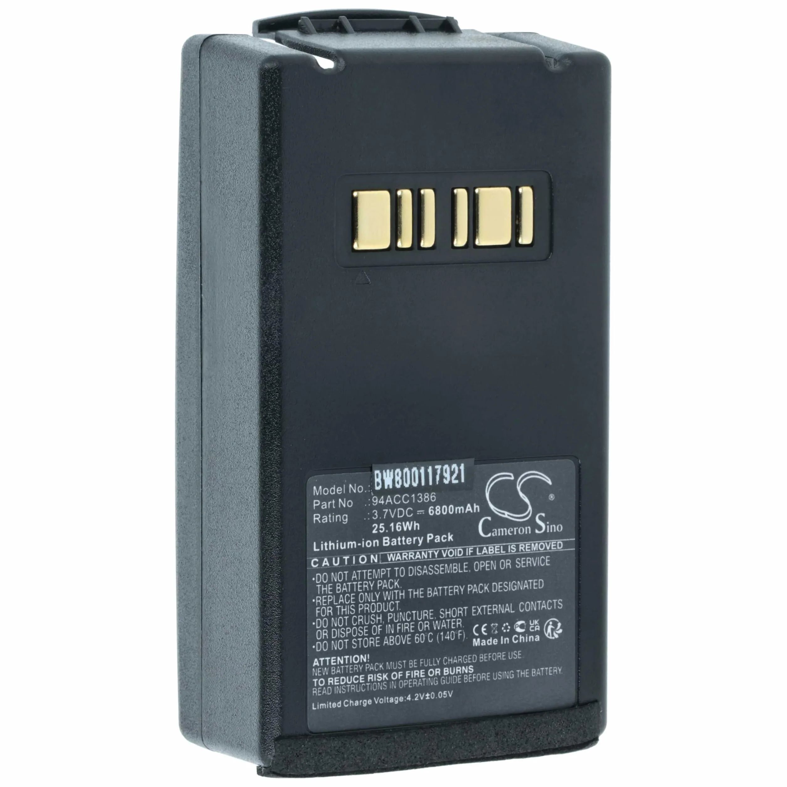 vhbw 5 x akumulator kompatybilny z Datalogic Falcon X3, Falcon X4, Falcon X3 Plus skaner kodów kreskowych POS (6800 mAh, 3,7 V, litowo-jonowy)