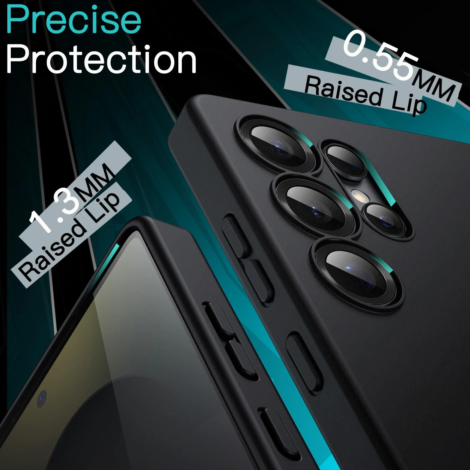 JETech Szczupły Pasować Etui dla Samsung Galaxy S25 Ultra 5G, Obiektywem Aparatu Pełna Ochrona, Miękka TPU Cienka Osłona Ochronna z Matowe Wykończeniem, Odporny na Wstrząsy (Czarny)
