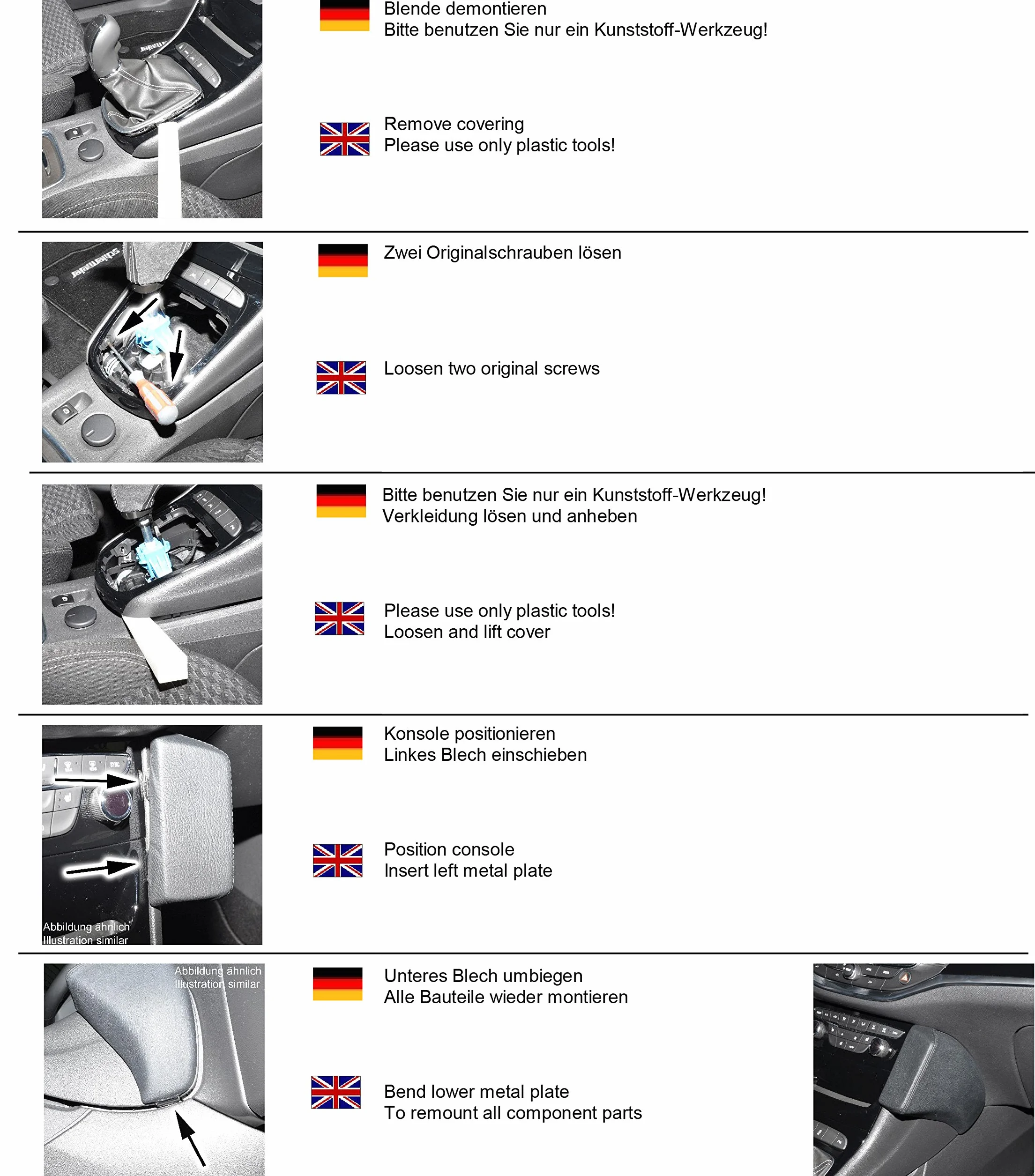 KUDA 2520 uchwyt z prawdziwej skóry czarny do Opel Astra K od 2015 - (duże mocowanie)
