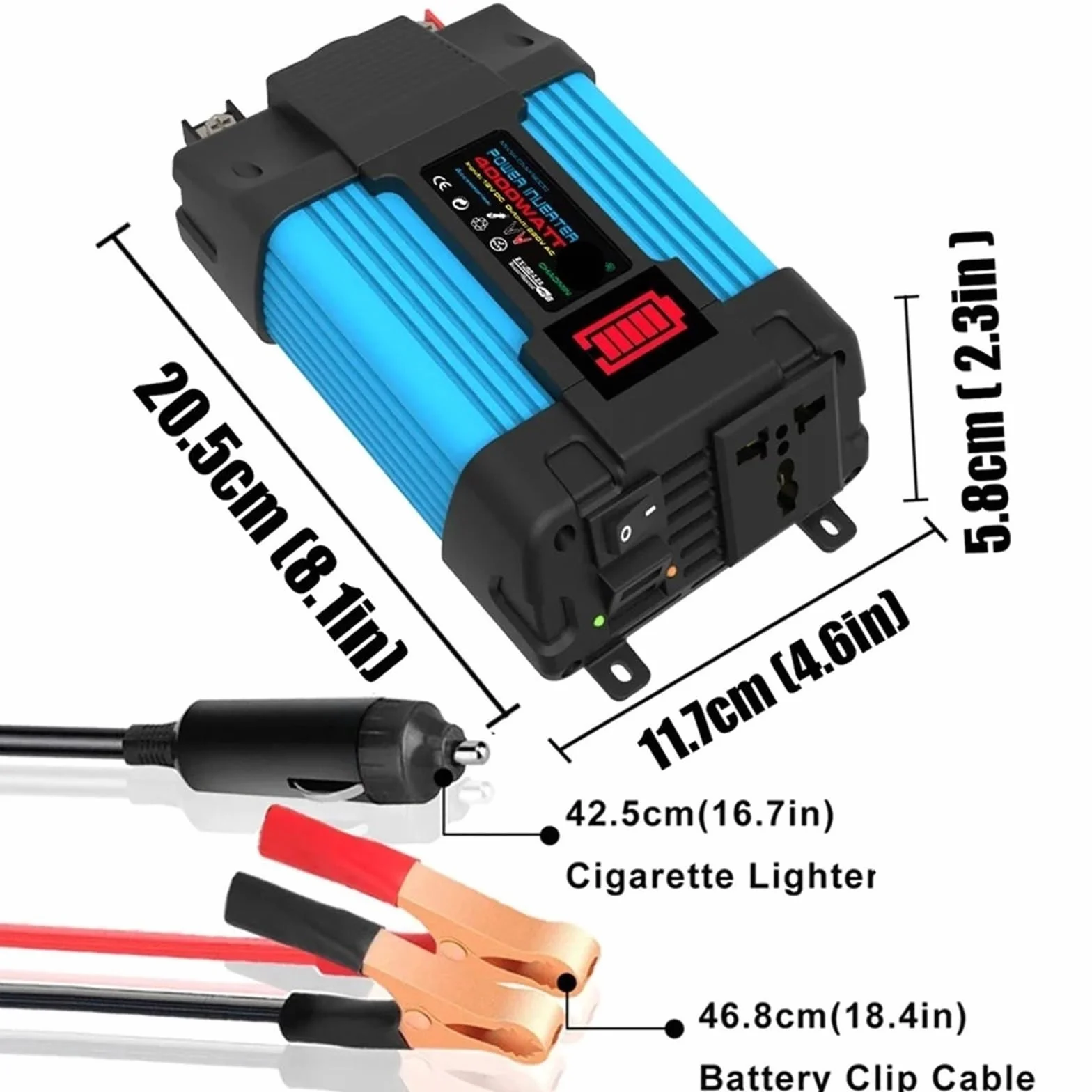 Inwertery, 4000/6000W Przetwornica napięcia samochodowego LED Wyświetlacz pojemnościowy Transformator Konwerter Podwójny inwerter USB Urządzenia samochodowe