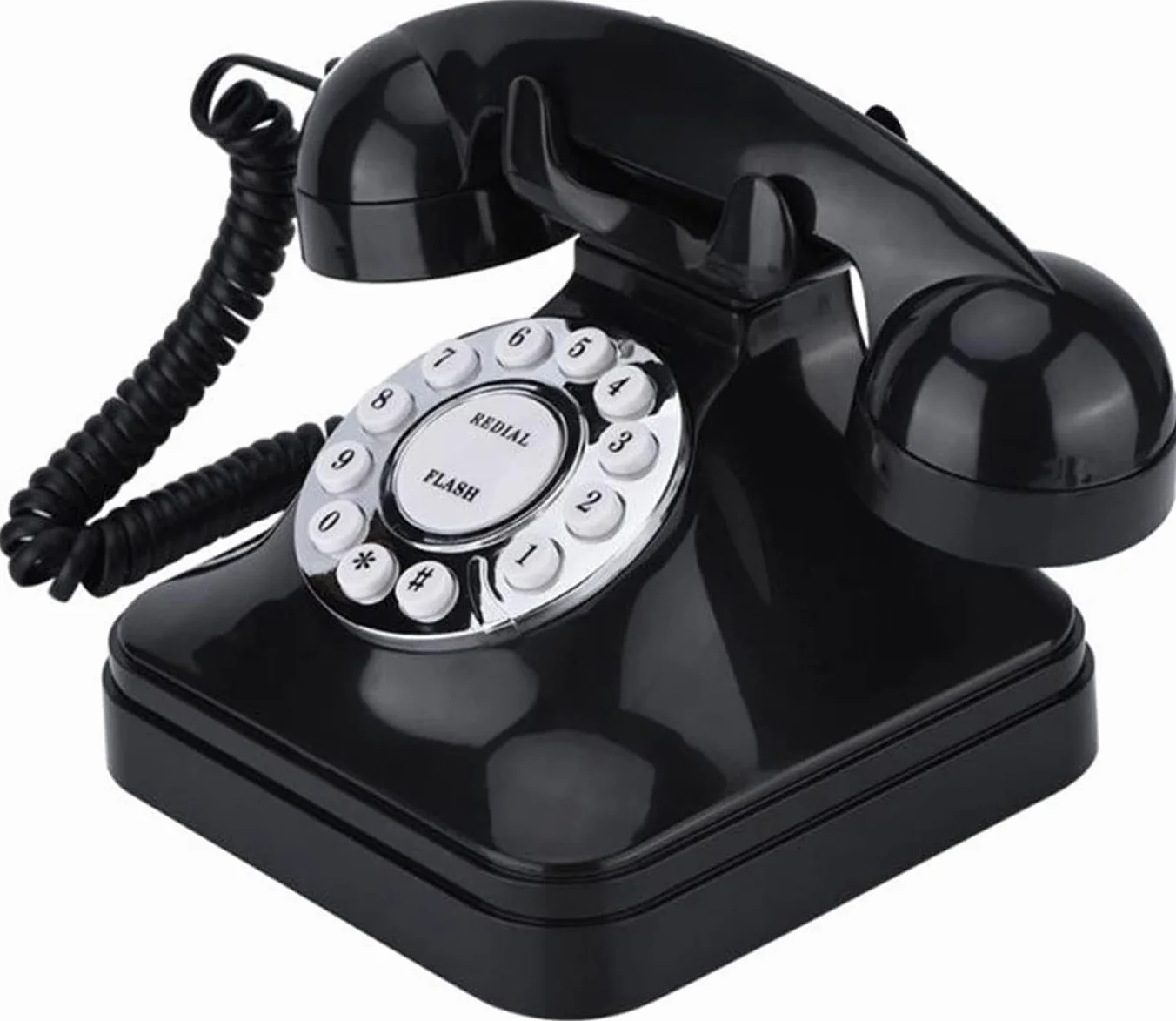 WangXLDD Klasyczny telefon w stylu retro w stylu vintage z przyciskiem staromodny telefon stacjonarny na biurko do domu biura hotelu i baru