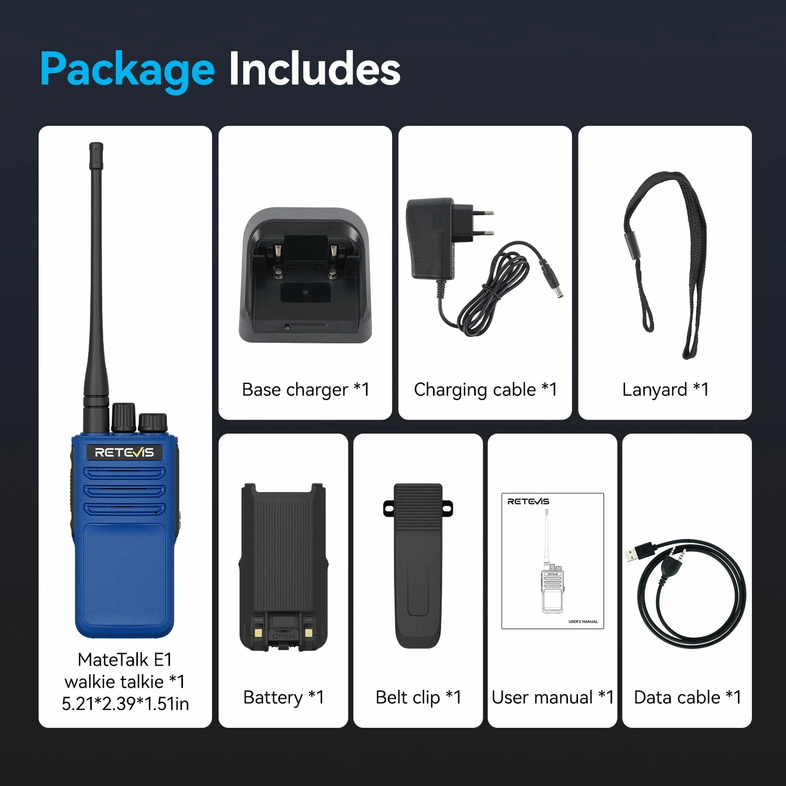Retevis MateTalk E1 Przeciwwybuchowy Radiotelefon Dwukierunkowy, IP68 Wodoodporny z Alarmem Awaryjnym, ObsﾅＶguje Tryby Cyfrowe DMR i NXDN, 2450 mAh, Przeznaczone dla Rafinerii (Niebieski, 1 Szt.)
