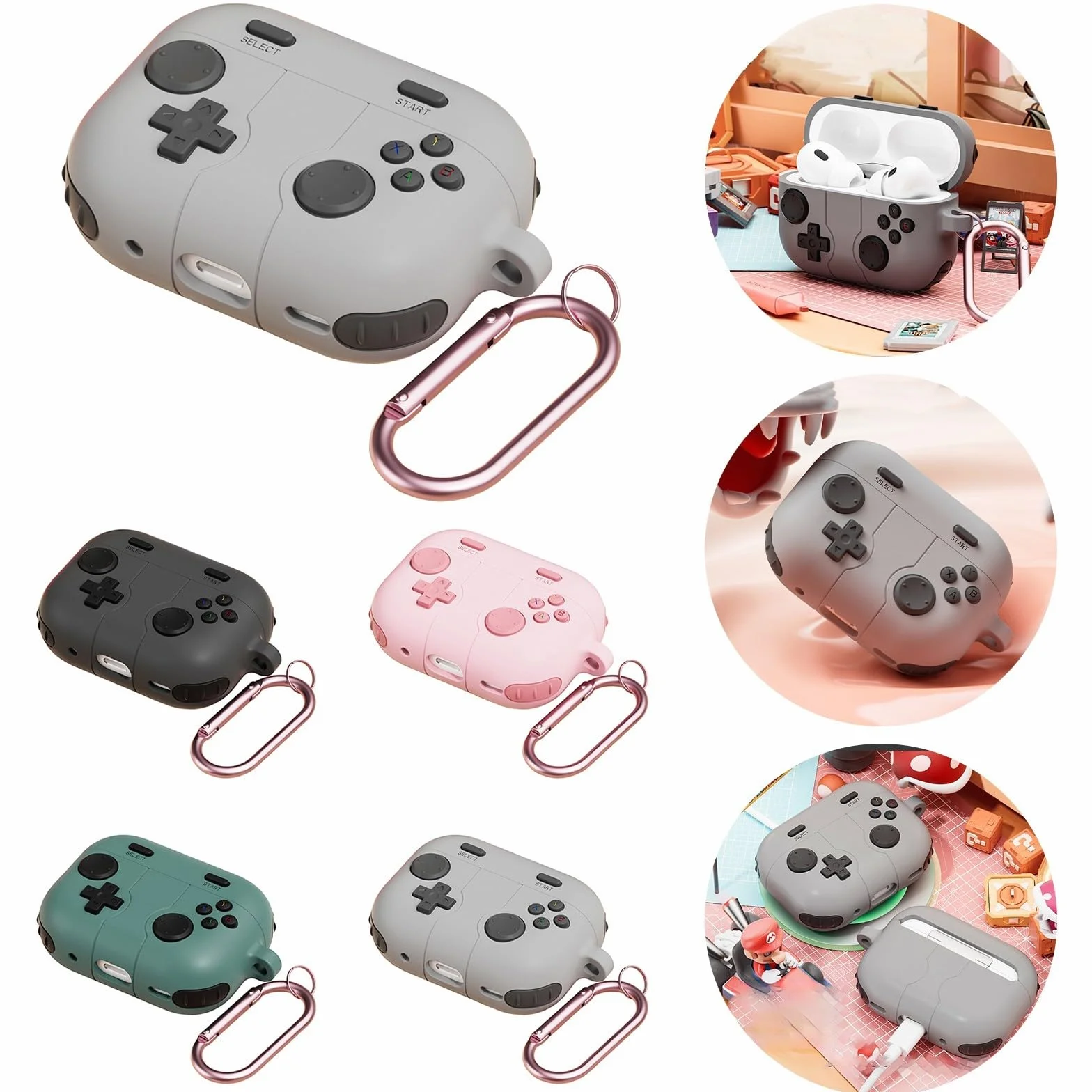 Generic etui kompatybilne z AirPods PRO 3. generacji (2025) (kolor: zielony) ochronna twarda tylna obudowa z twardego silikonu