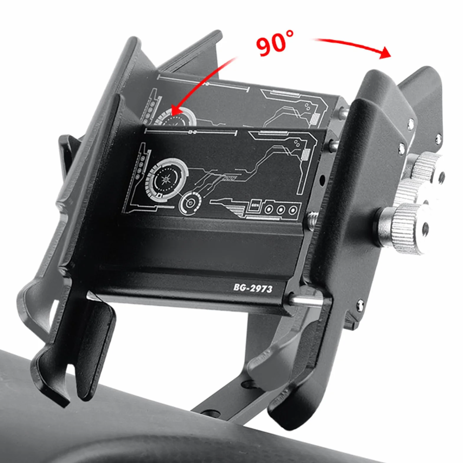 Phone Holder For Bike Obrotowy Zacisk 360 Stopni Regulowany Uchwyt z Bezpiecznym Zablokowaniem 5,8-10 cm Szerokości Smartfon