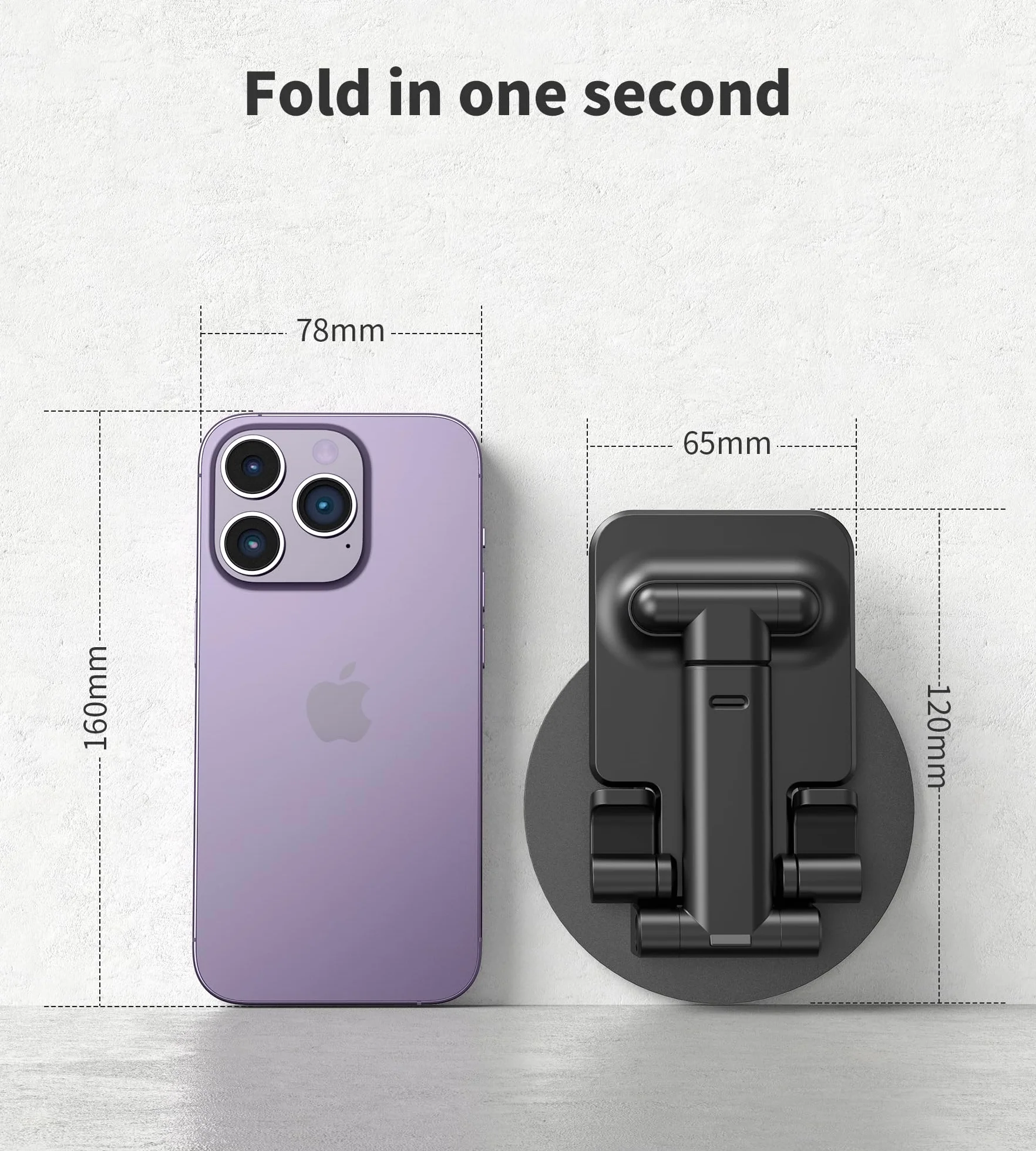 Stojak na telefon komórkowy BHHB, składany podstawka na telefon komórkowy Regulowany kąt wysokości stojak na telefon komórkowy Kompatybilny z iPhone 14 13 12 Pro Max, Galaxy, Xiaomi, Huawei
