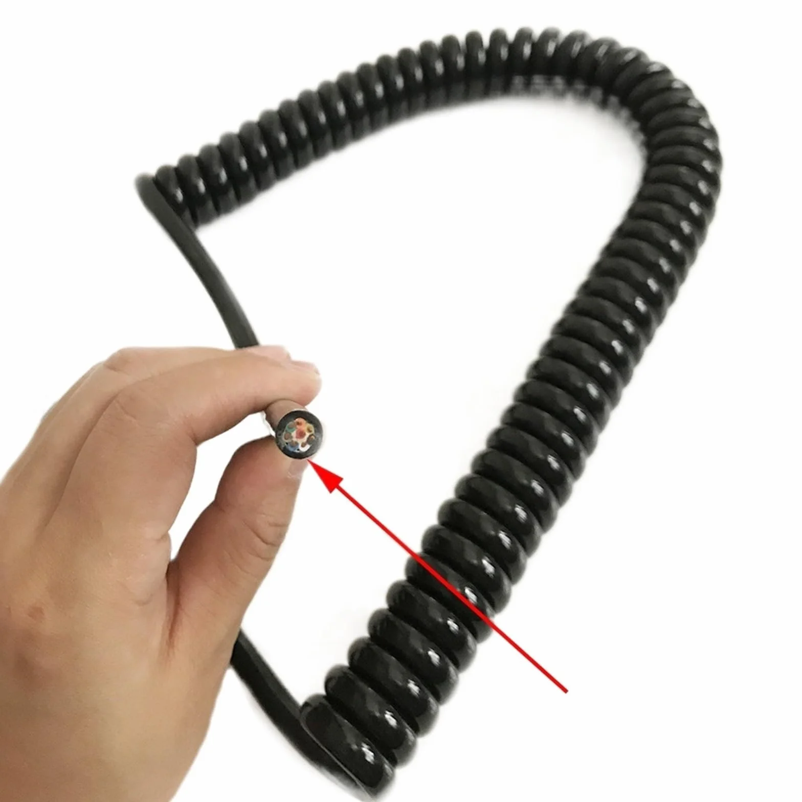 Zwinięty przedłużacz 0,2 mm 2 kwadratowy elektryczny wielordzeniowy drut miedziany 2p-10 rdzeniowy spiralny kabel teleskopowy(7core 0.2 Square)