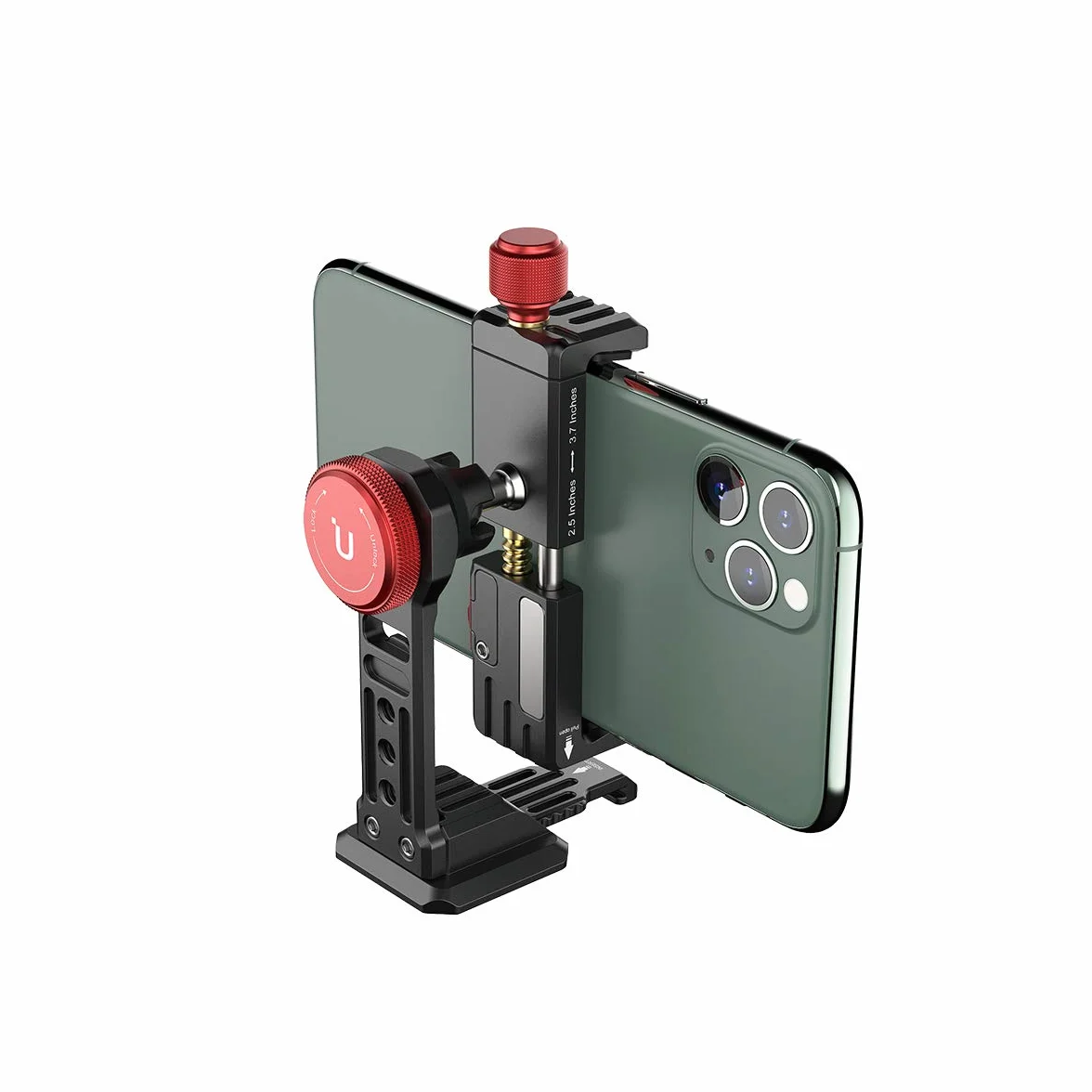 Uchwyt na statyw do telefonu komórkowego, ULANZI ST-14 adapter do montażu na statywie do smartfona, aluminiowy z zimną stopką, zacisk stojaka na telefon komórkowy 360° do iPhone'a 13 12 11 Max Pro