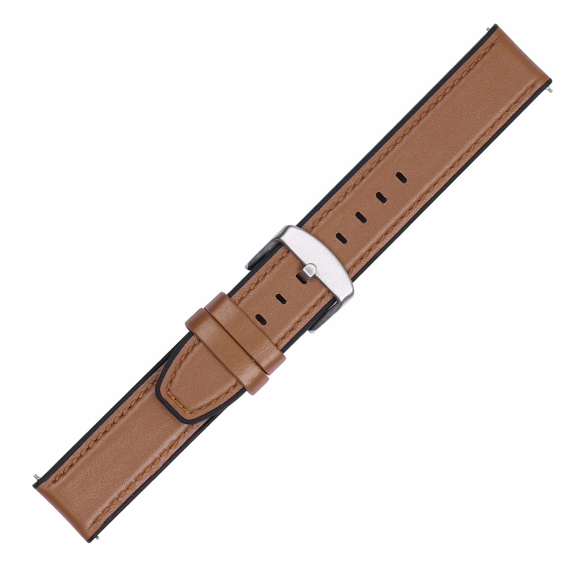 kwmobile Pasek zamienny kompatybilny z Huawei Watch GT / GT2 / GT3 (46mm) Pasek - Pasek sportowy fitness tracker ze skóry z zapięciem zegarka - Brązowy Czarny