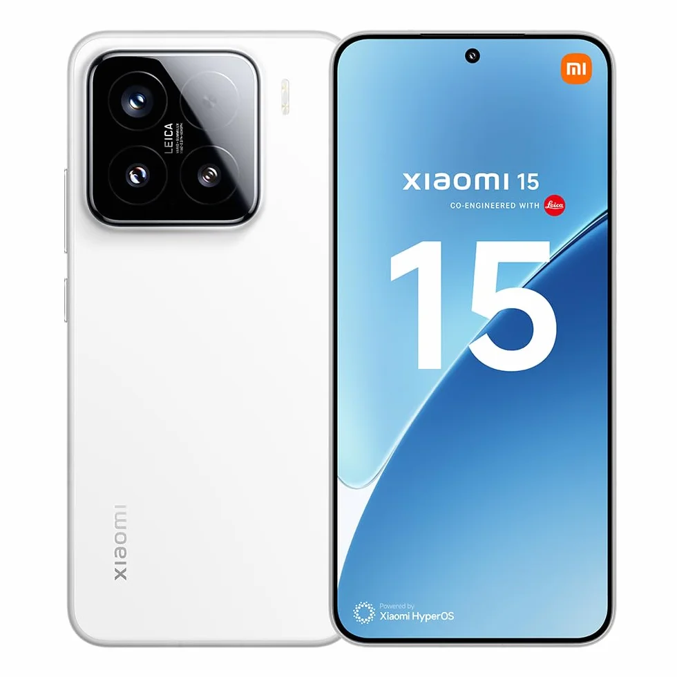 Xiaomi Smartfon 15, 12 + 256 GB, biały, główny aparat Leica 50 MP, bateria 5240 mAh, HyperCharge 90 W, HyperAI (bez zasilacza w zestawie)