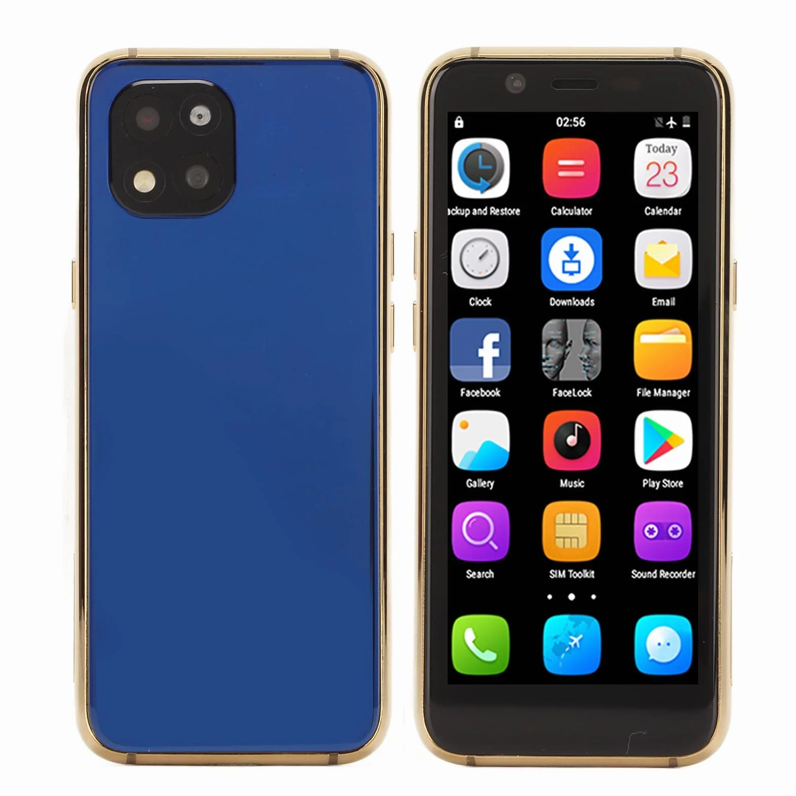 Mini Smartfon dla Dziecka, 3,5-calowy Ekran IPS Odblokowany Telefon Komórkowy, 3 GB + 32 GB, 2023 Nowe Prezenty na Telefony dla Dzieci (Niebieski)