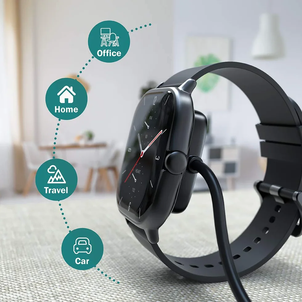 TUSITA Ładowarka Kompatybilny z Amazfit GTS 2, GTS 2e, GTS2/GTS4 Mini, GTR Mini, GTR 2, GTR 2e, Active/Active EDGE, Bip 5/3/3 Pro/U, T-REX Pro, Zepp E Z (1M, 2-PAK)