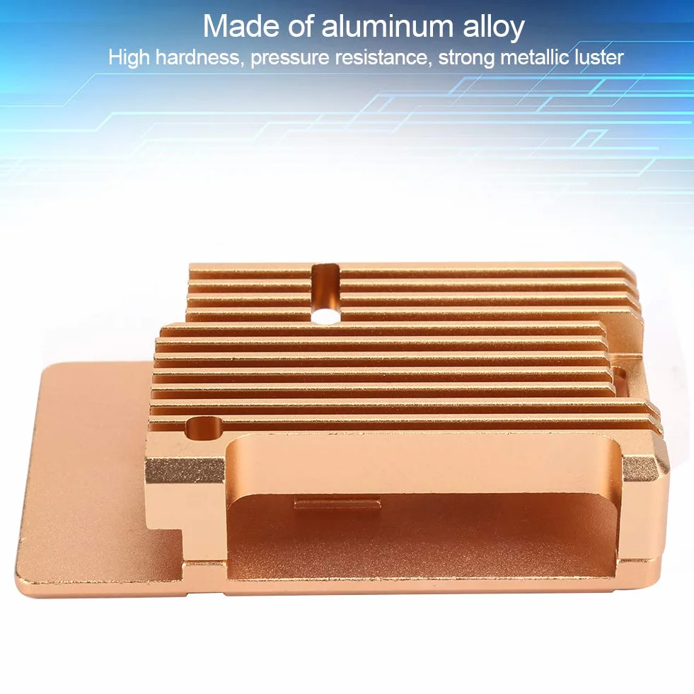 Obudowa ochronna ze stopu aluminium do Raspberry Pi 3 model 2B/3B, odprowadzanie ciepła, akcesoria komputerowe (złota)