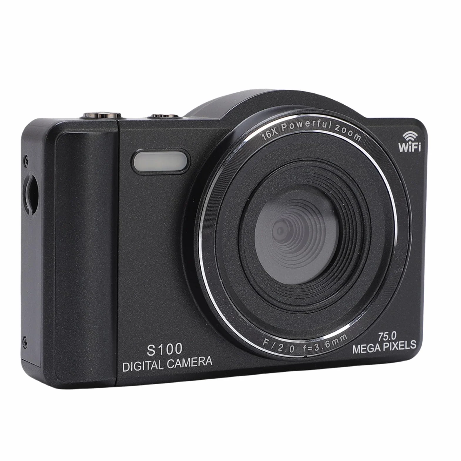 Bewinner Aparat Cyfrowy 4K do Fotografii, Aparat Vlogging 75MP z 2,8 -calowym Ekranem Dotykowym, 16x Cyfrowy Zoom, Kamery Wi -Fi Autofocus z lampą błyskową do Portretu Krajobrazu Podróży (64GB)
