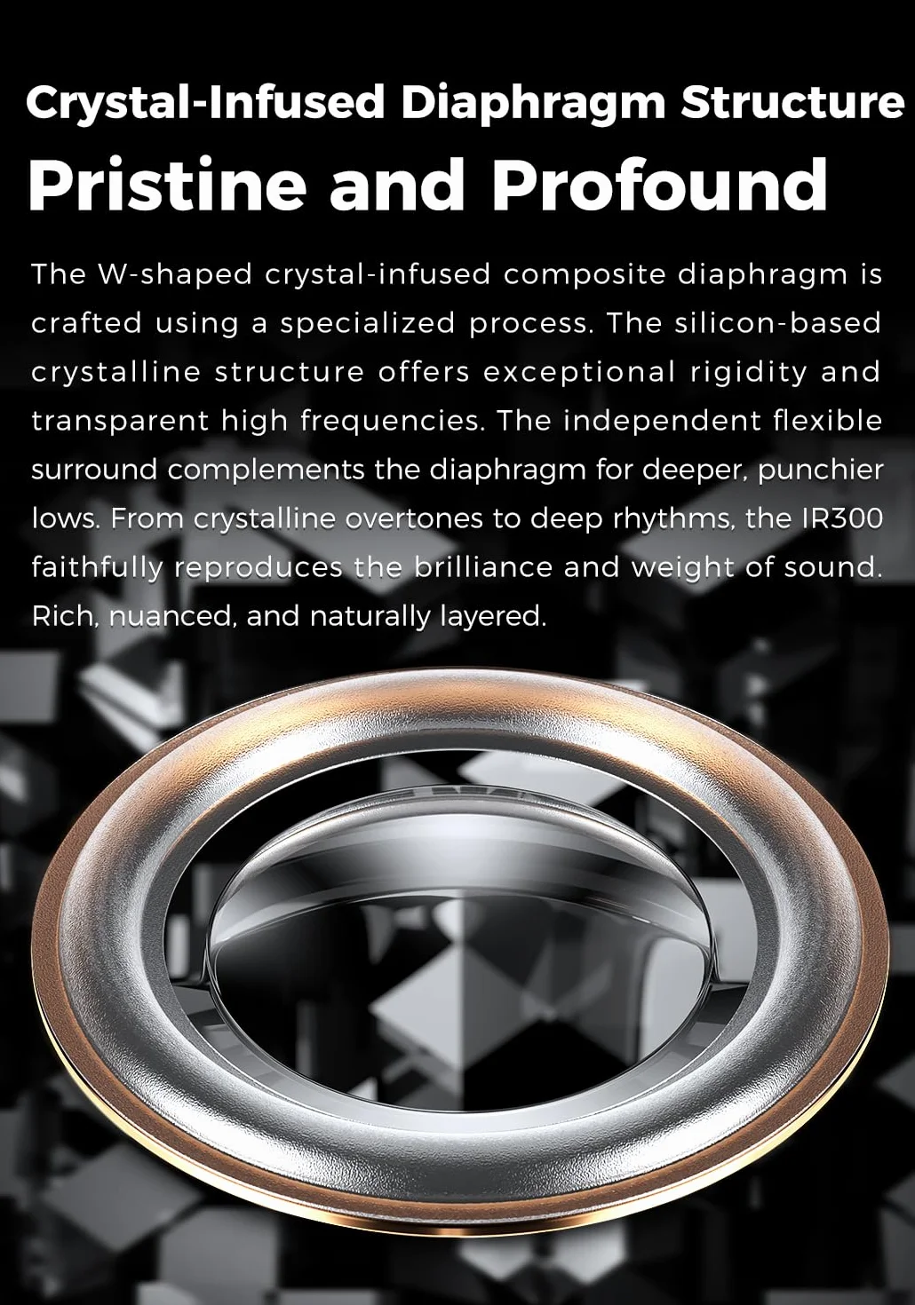 aune IR300 Monitory douszne IEMs Pure Fidelity słuchawki HiFi, przewodowe słuchawki douszne z dynamicznym sterownikiem, 0,78 mm 2-pinowe odłączany kabel OFC Hi-Res Audiophile słuchawki do systemu HiFi
