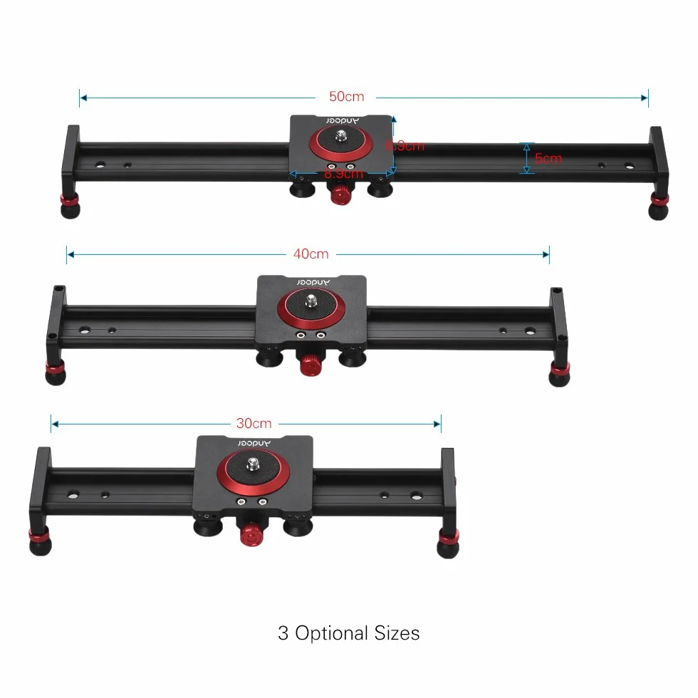 Andoer Zmotoryzowana kamera Slider 50 cm – Dolly Rail ze stopu aluminium do lustrzanek cyfrowych i aparatów slotowych – suwak do fotografii wideo o nośności 11 lbs