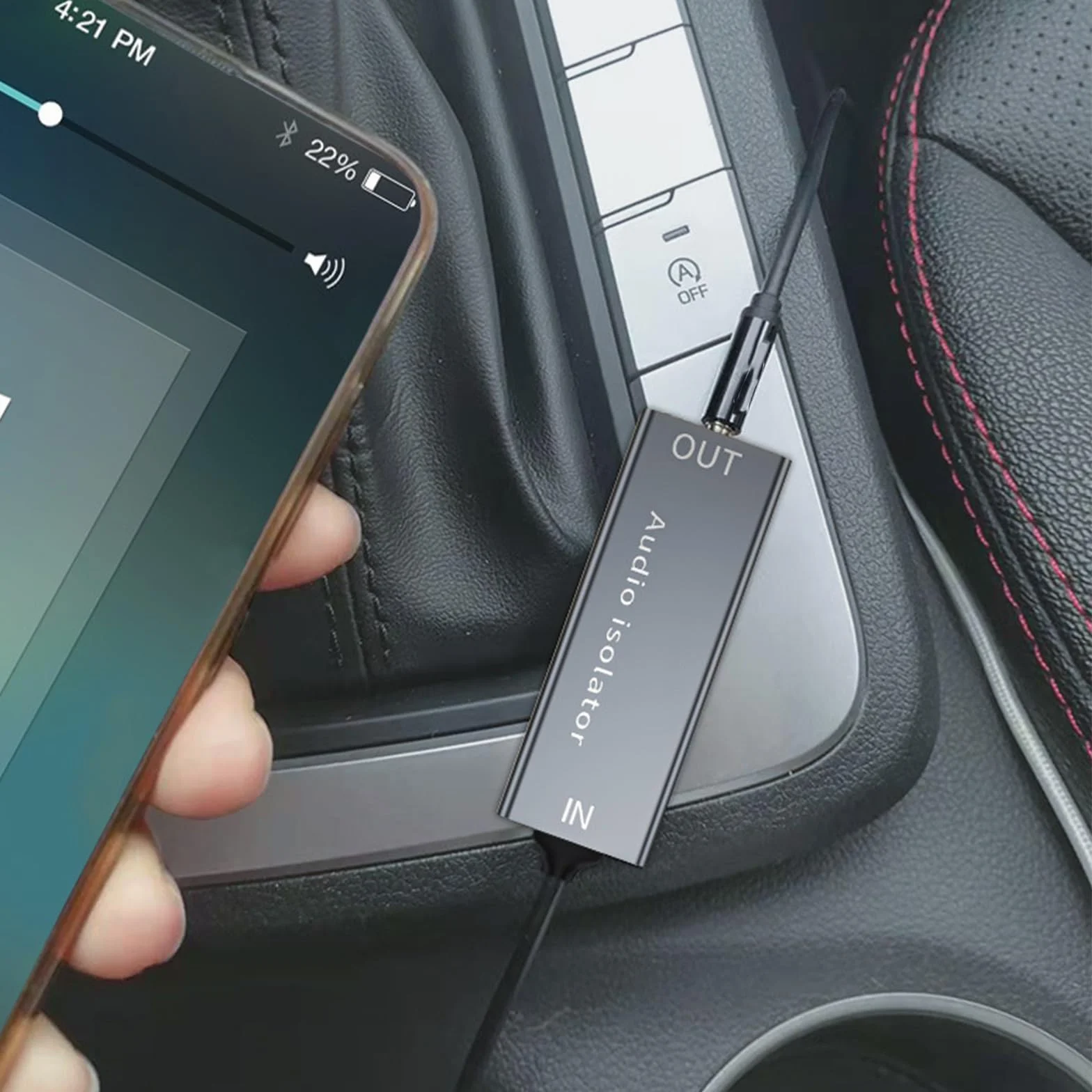 VIEVRE Filtr przeciwzakłóceniowy, izolator Ground Loop 3,5 mm, kabel audio do samochodu audio/domu system stereo/głośnik Bluetooth, samochodowy filtr zakłóceń radiowych, filtr szumów, filtr