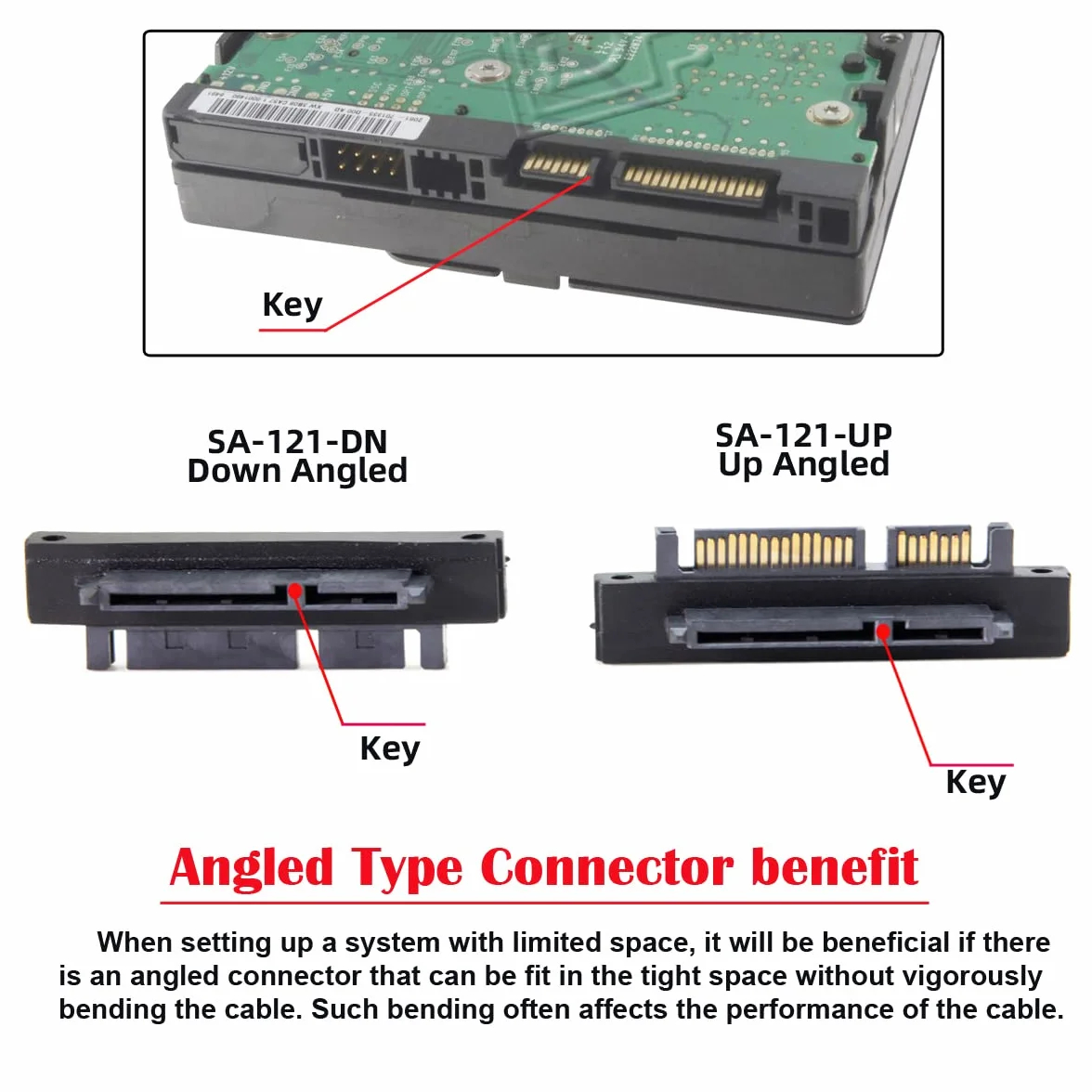 CY 90 stopni w dół kątowy SATA 22Pin 7+15 męski na SATA 22P żeński adapter konwertera przedłużającego