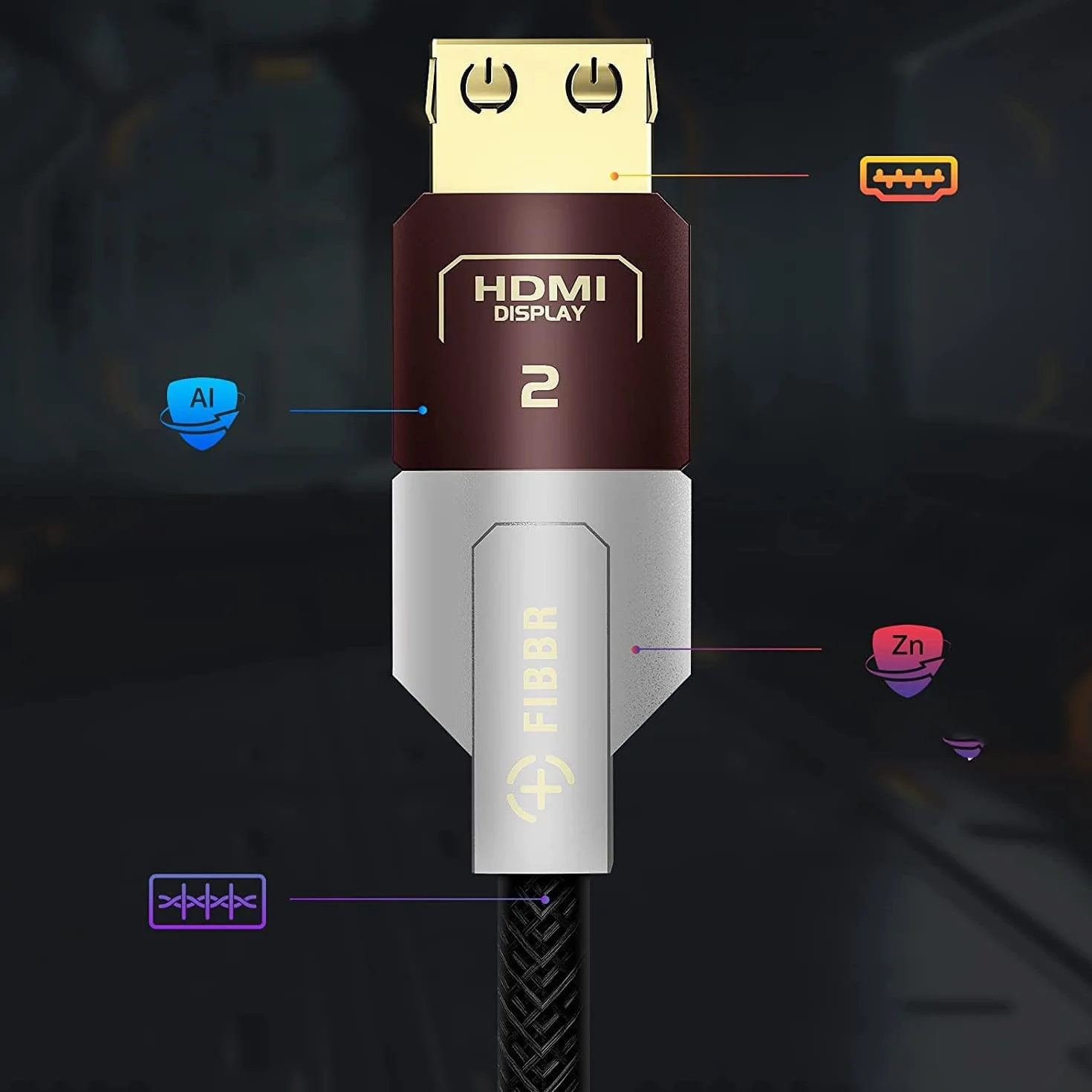 Kabel HDMI 8K 60 Hz 4K 120 Hz 48 Gbps Ultra High Speed - nylonowa osłona, eARC, HDR10+, Dolby Vision, VRR, Dynamic HDR – kompatybilny z PS5, Xbox, PC, monitorem, kinem domowym, telewizorem UHD -