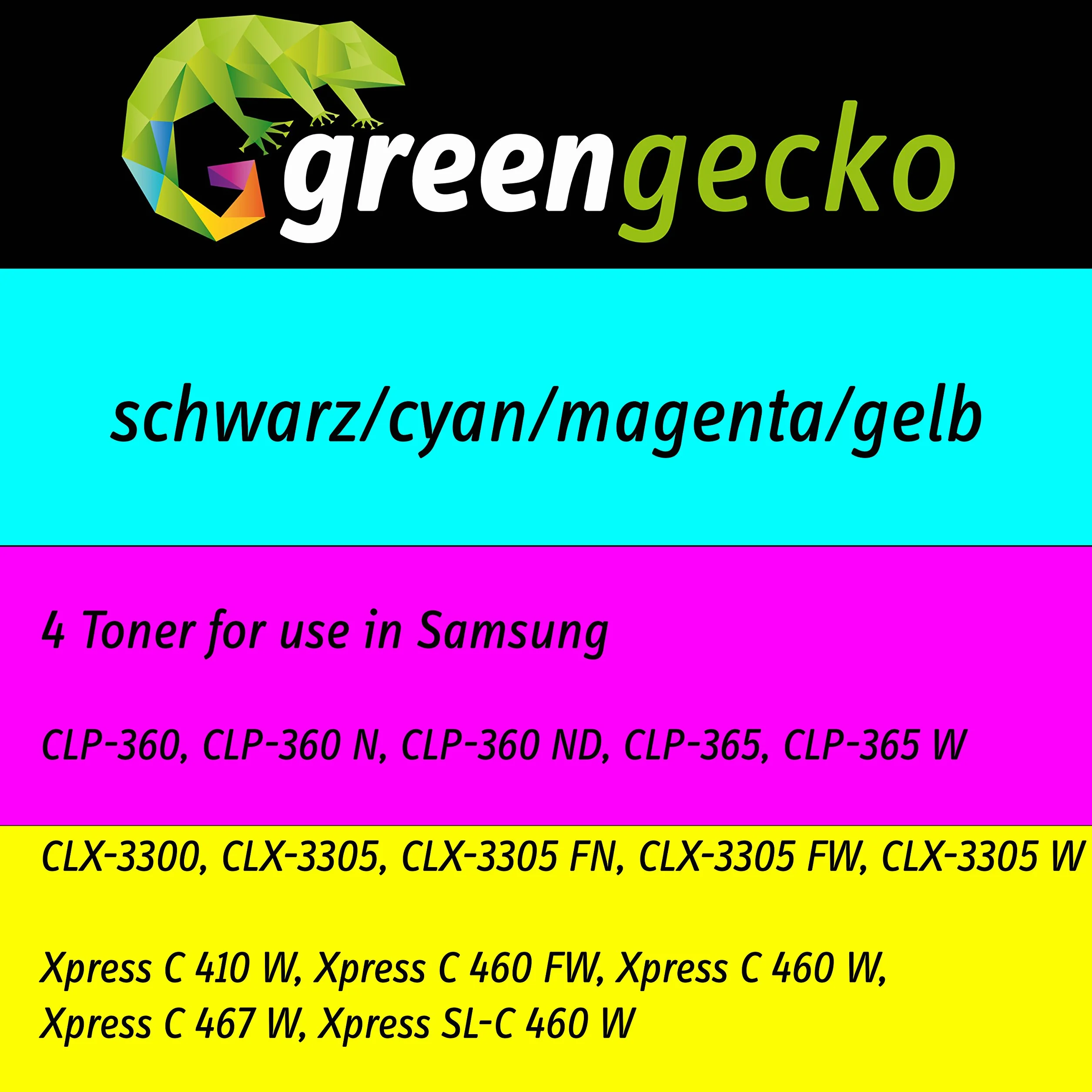 Toner zestaw ekonomiczny zastępuje Samsung CLT-P406C I do Samsung CLP-360, CLP-365 w, CLX-3305, Xpress c460 fw I kartridże do drukarki czarny, cyjan, magenta, żółty I kompatybilny z HP SU375A