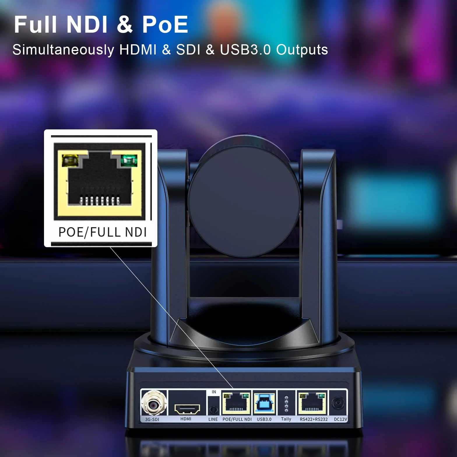 Pełna kamera NDI PTZ, 20-krotny zoom optyczny 1080p 60 kl./s na żywo kamera NDI HDMI/SDI/USB3.0 IP PoE kamera konferencyjna wideo do kościoła na żywo OBS, Facebook, YouTube Livestream, pełne NDI nie