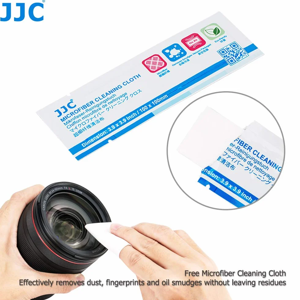 JJC Składane etui do przechowywania filtrów UV CPL ND do 82 mm (klamra do paska ze ściereczką do czyszczenia z mikrofibry, 3 kieszenie)