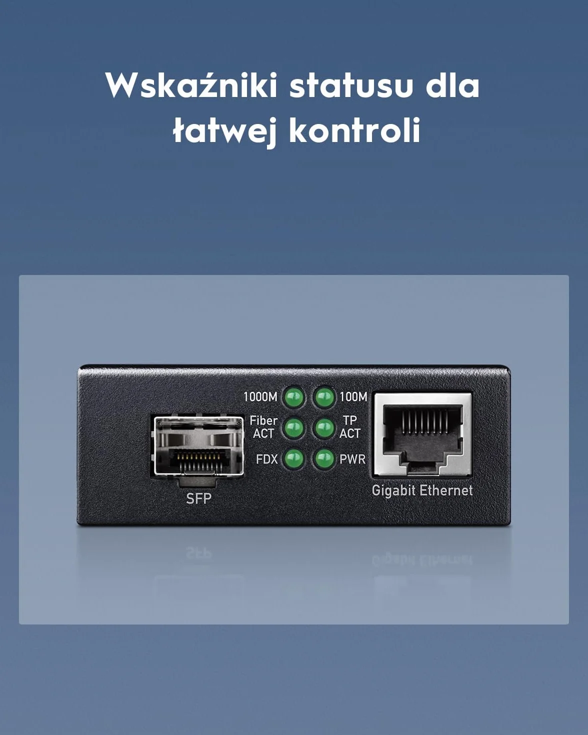 Cudy MC220 konwerter mediów Gigabit Ethernet, 10/100/1000 Mbps Gigabit Ethernet RJ45-do SFP do Gigabit, obsługa modułu 1000BASE-SX/LH-SFP-Mini-GBIC, modem z włókna szklanego