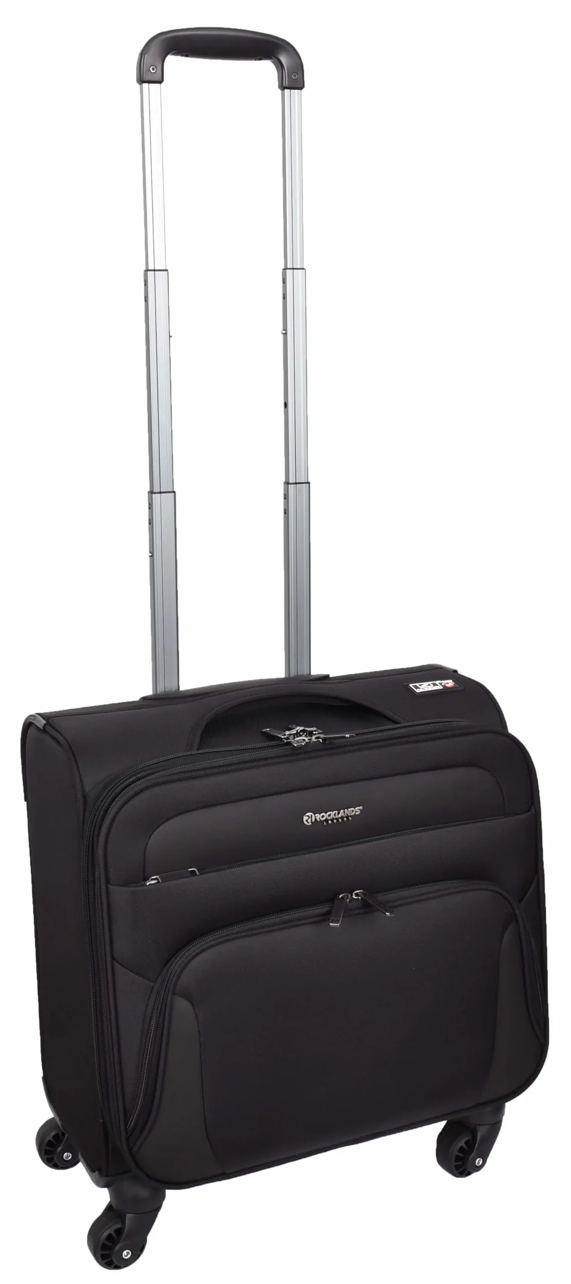 A1 FASHION GOODS 4-kołowe etui na kółkach, wiele przegródek na laptopa, dokumenty, ubrania, torba podróżna służbowa, transfer czarny, Czarny, Carry-on 18", Miękki futerał na kółkach w rozmiarze