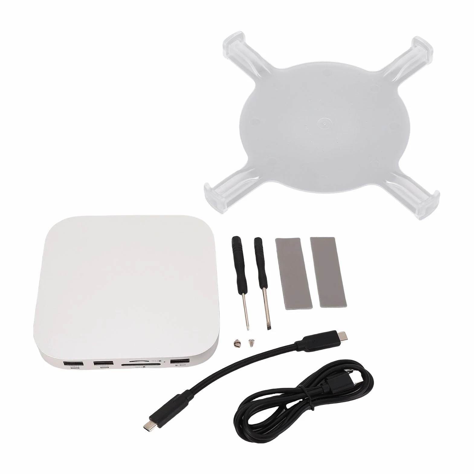 Generic Ultraszybka Obudowa M.2 NVMe SSD z Wieloportowym Koncentratorem USB do Komputerów Stacjonarnych Mini M4, Stop Aluminium, 40 Gb/s, Idealna dla Graczy