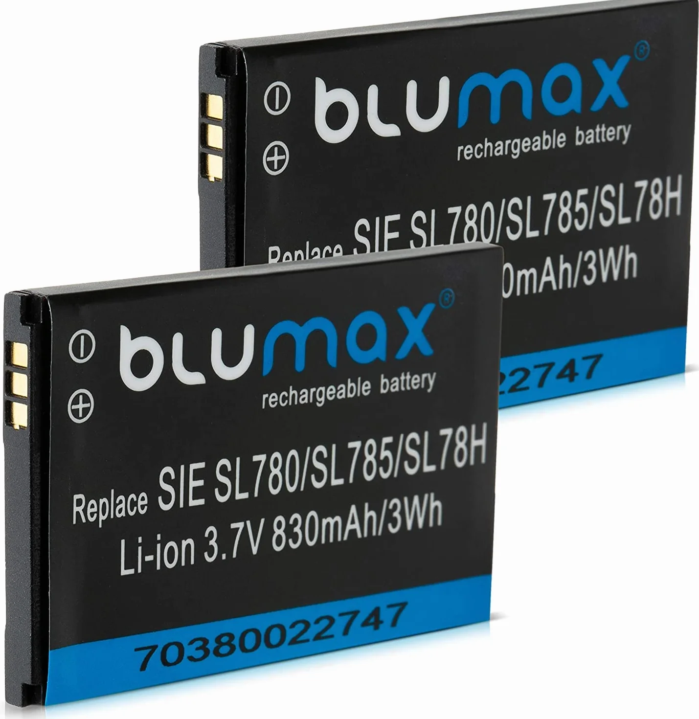 2x Blumax Akku Siemens Gigaset 3,7V 830mAh Li-ion SL78H / SL400 / SL400A / SL400H / SL610H Pro / SL610 H Pro / SL780 / SL785 / SL788 / X656 / V30145-K1310K-X444 / V30145-K1310-X445 / 4250366817255 / X069