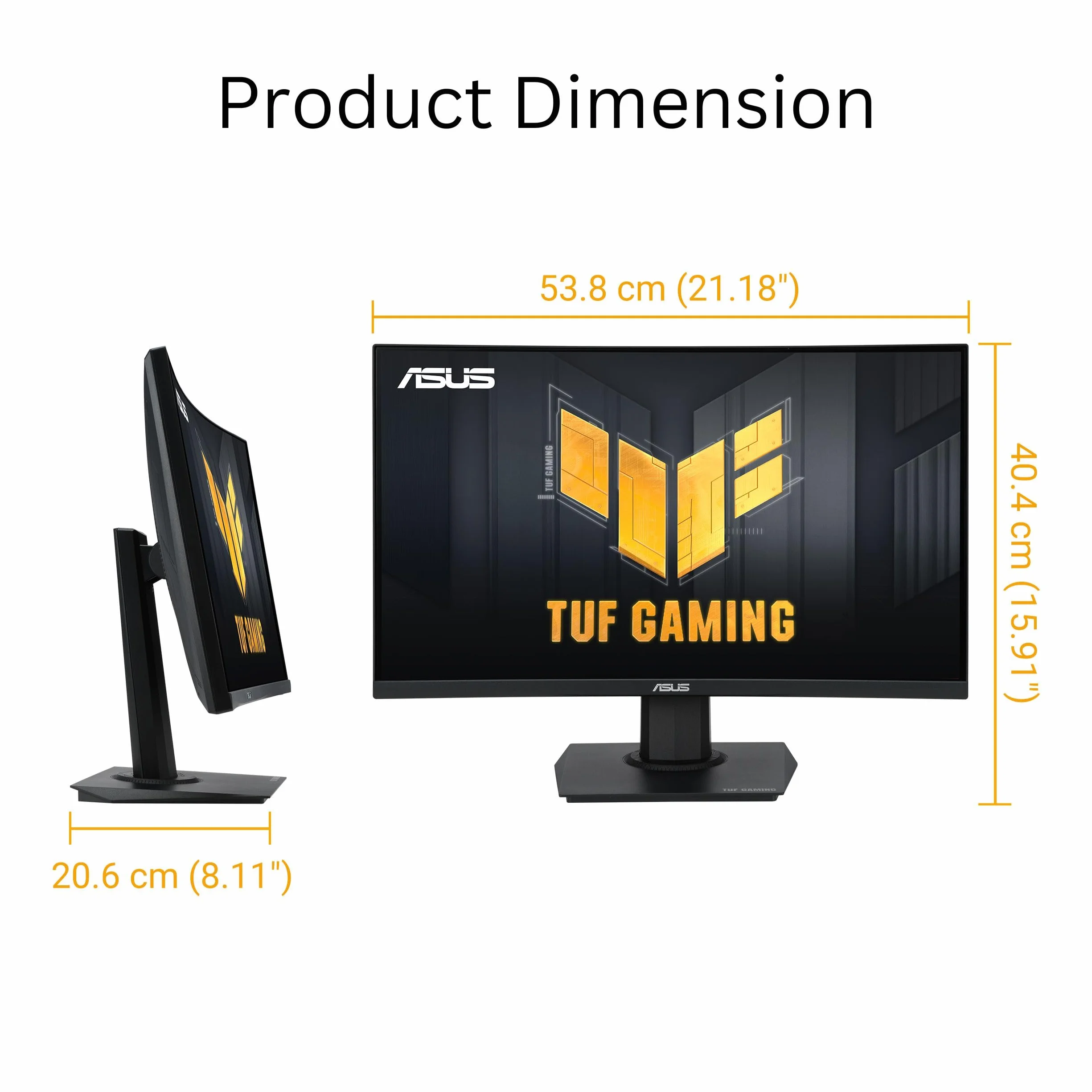 ASUS TUF Gaming 61.0 cm (widoczność 59.9 cm) zakrzywiony monitor (VG24VQER) – FHD, 180 Hz, 1 ms, DCI-P3 90%, synchronizacja rozmycia w ekstremalnie niskim ruchu, FreeSync, Shadow Boost, pielęgnacja