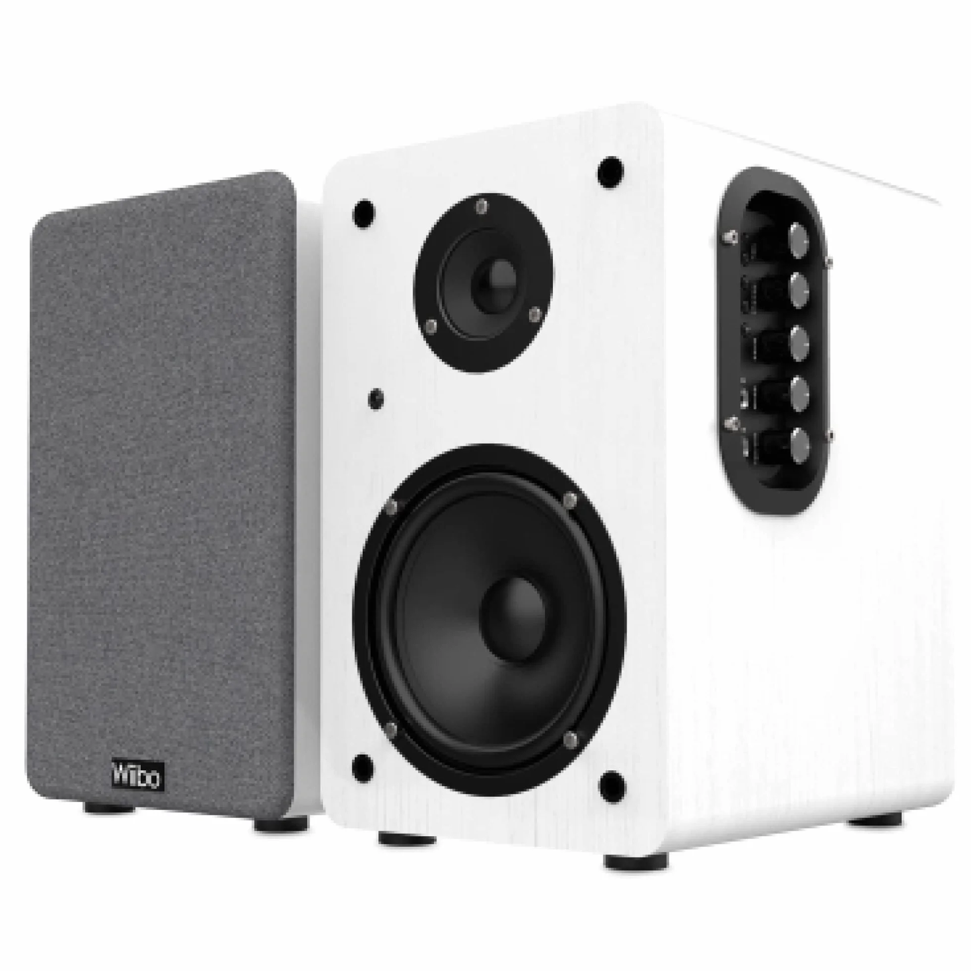 Wiibo Neo 100 - Przenośne głośniki Bluetooth Vintage - Inteligentne głośniki HiFi - Głośniki półki - Moc 100W - 250 mm x 180 mm x 300 mm - Biały