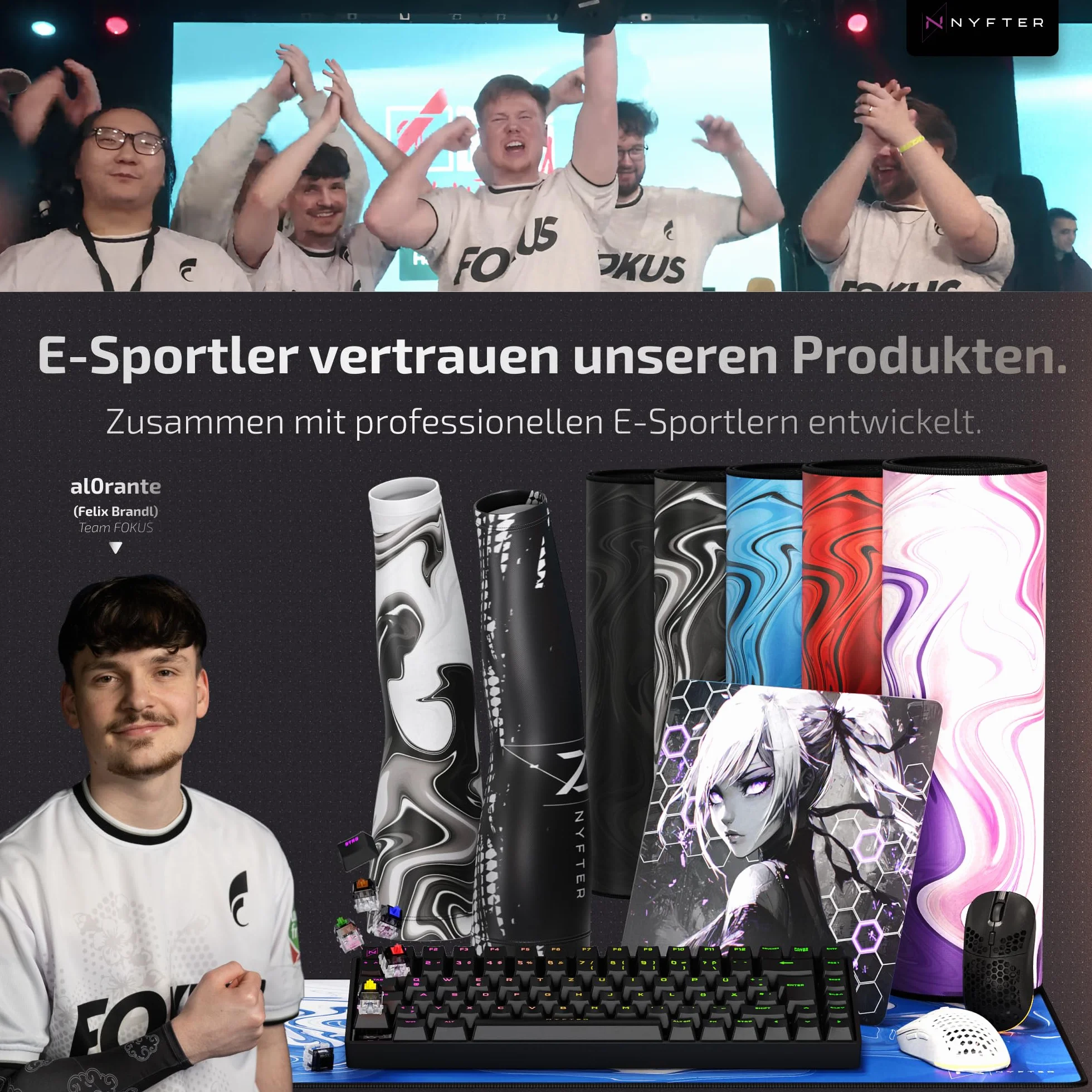 Nyfter - Mizu Gaming IEM hybrydowe monitory douszne, słuchawki HiFi z ręcznie wykonaną powłoką z żywicy o wyjątkowym wzornictwie - kabel 2 m - profil dźwiękowy do gier i e-sportu (domyślnie)